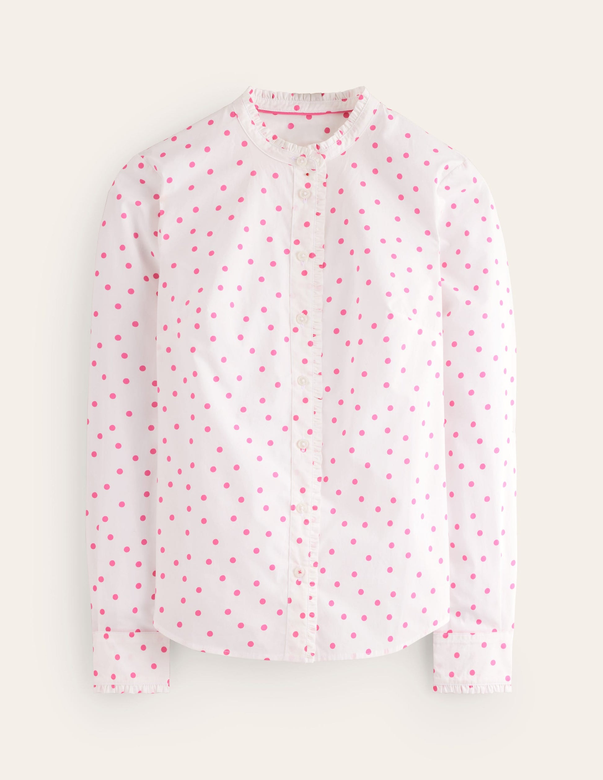 Chemise Phoebe-Ivoire, pois rose festif-5