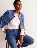 Chemise Phoebe-Ivoire, pois rose festif
