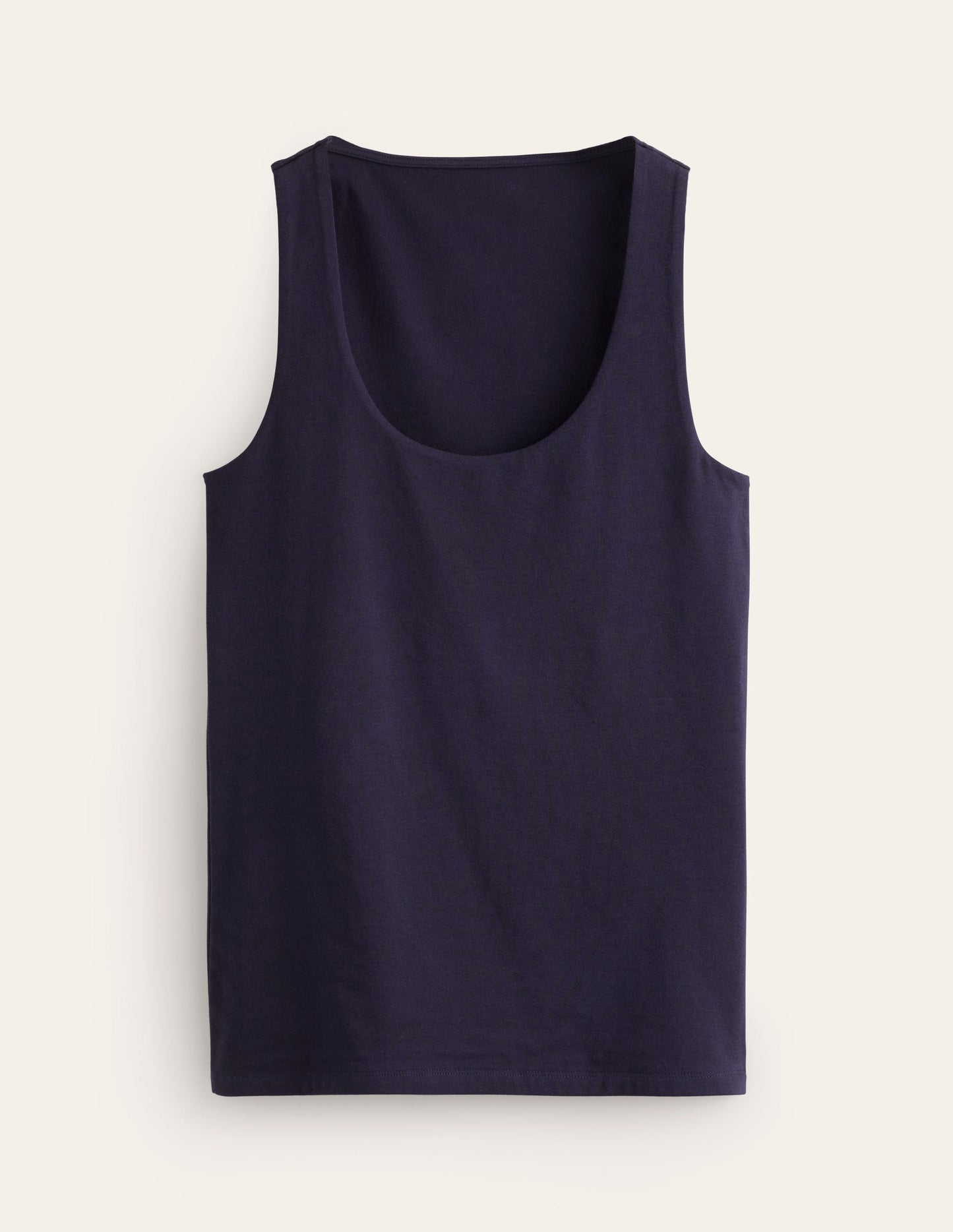 Double Layer Scoop Neck Vest-Navy