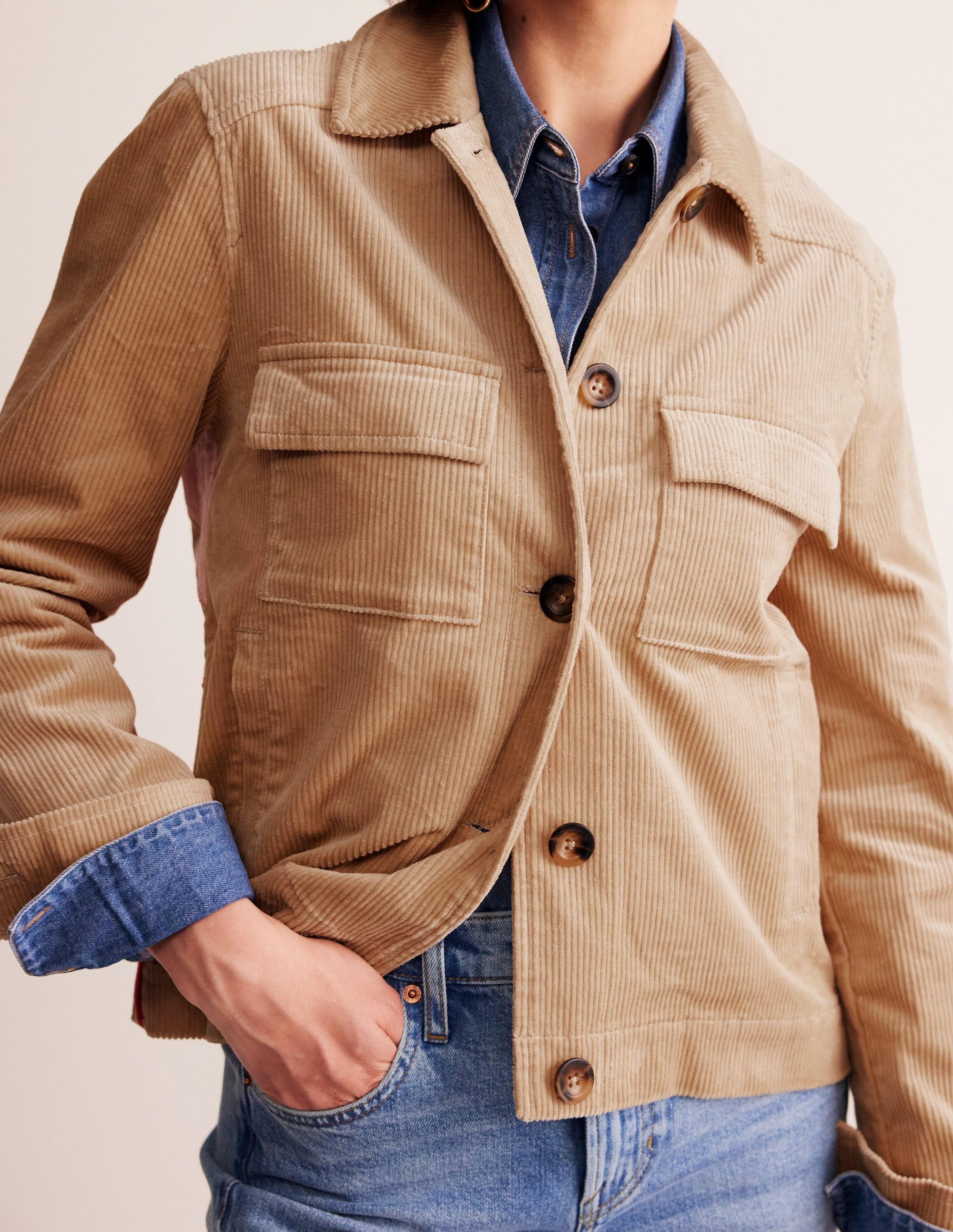 Veste en velours côtelé-Soleil appliqué - Image 3