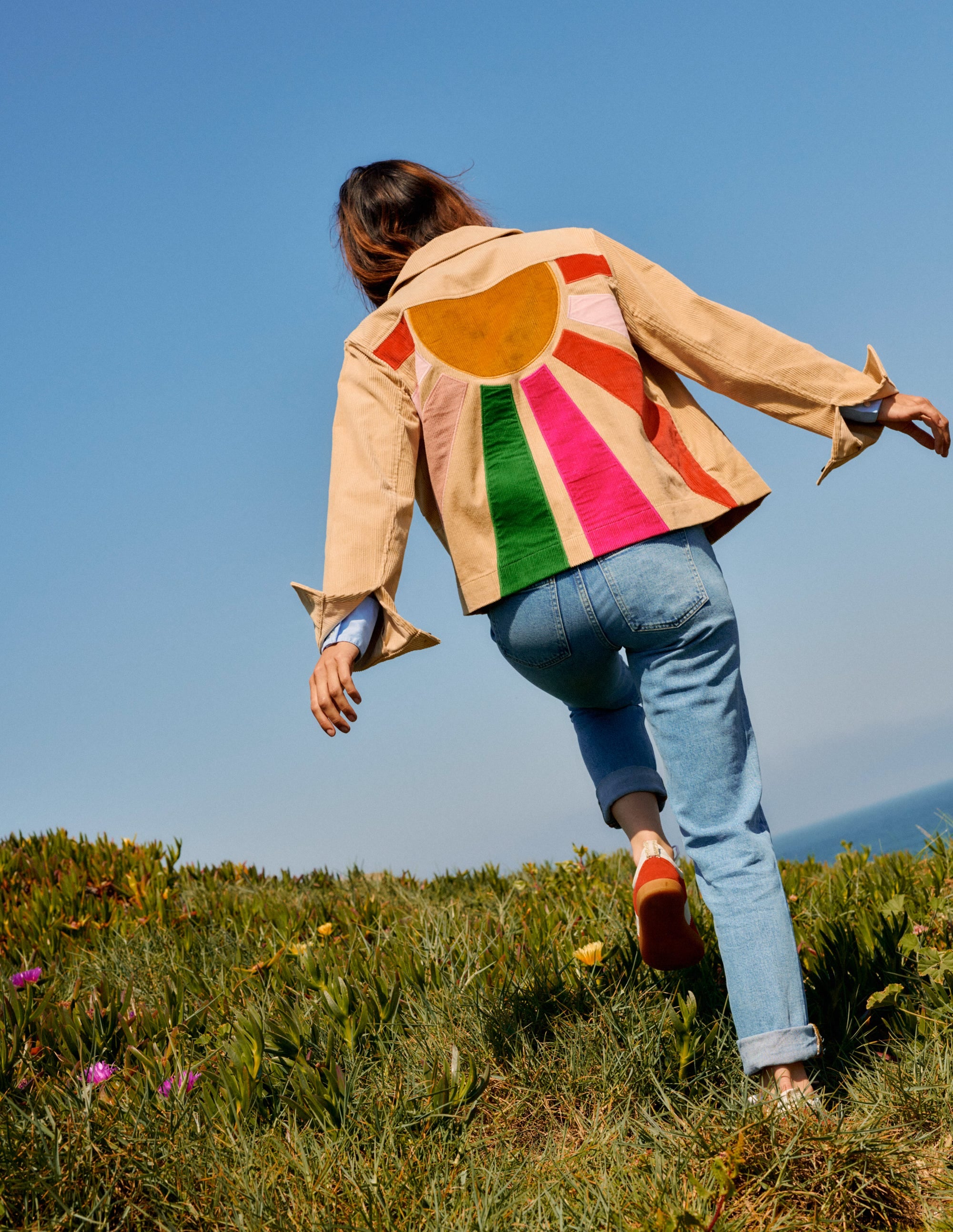 Veste en velours côtelé-Soleil appliqué - Image 7