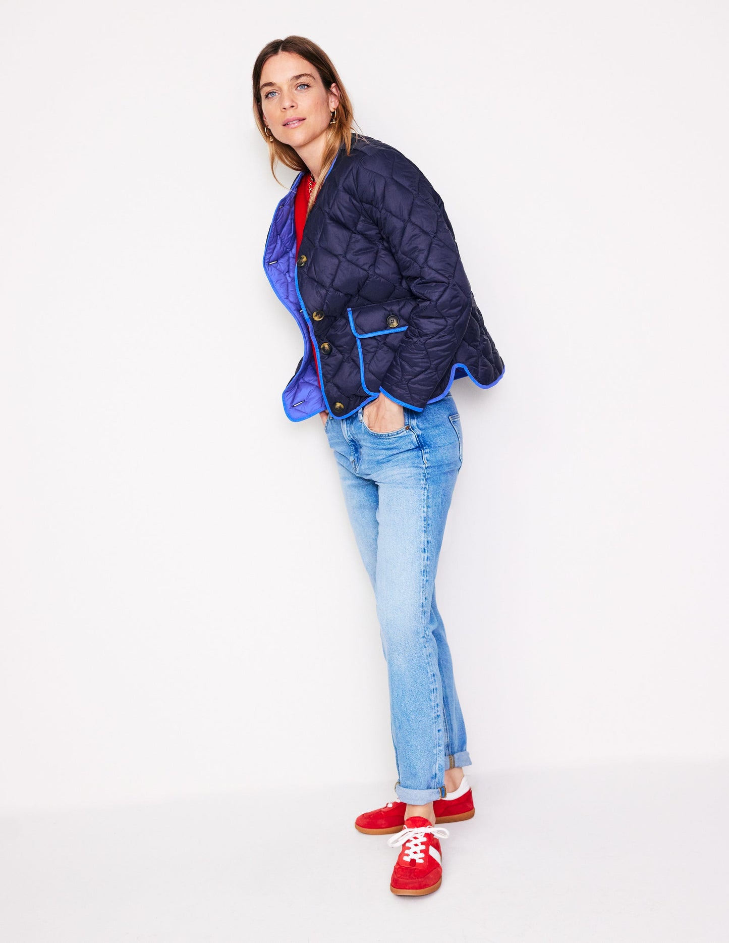 Derby Steppjacke-Marineblau, Tigerauge