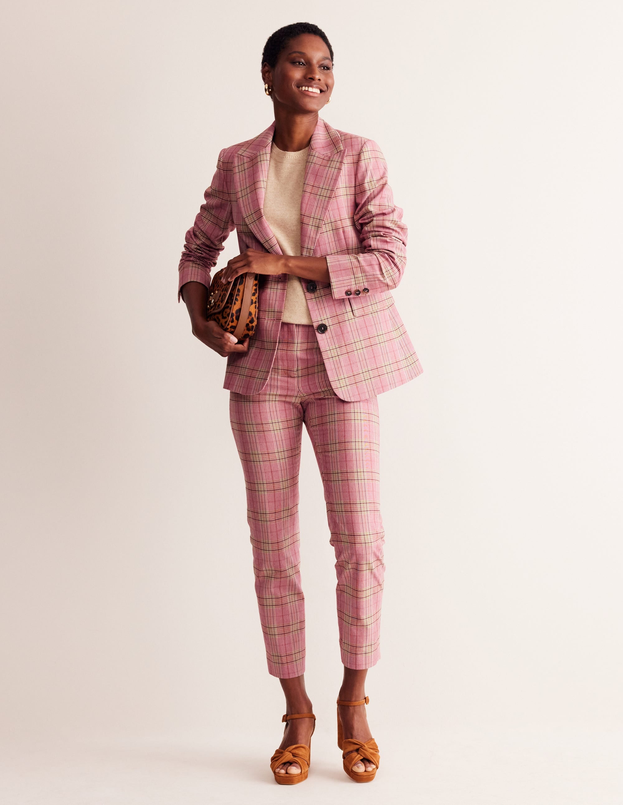 Blazer Marylebone en coton-Carreaux roses - Image 4