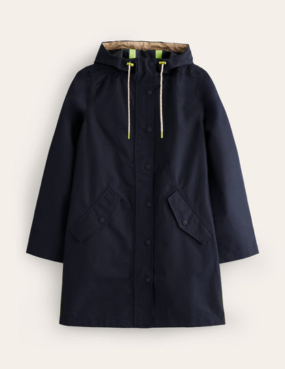 Manteau Wells imperméable-Bleu Marine, Petits Pois