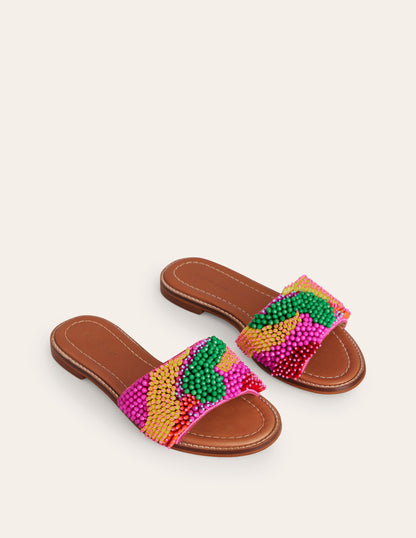 Multi Bead Flat Sandal-Multi