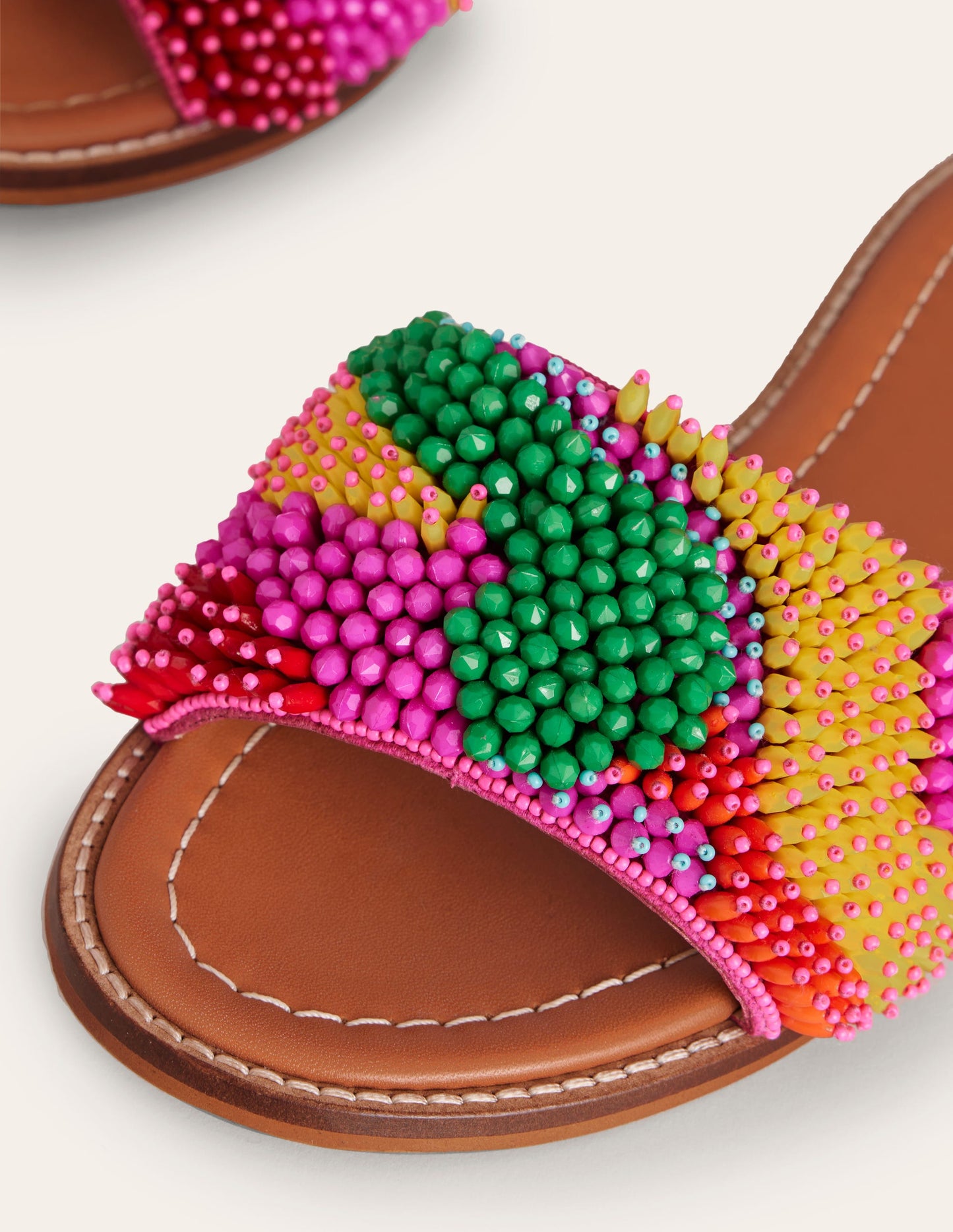 Multi Bead Flat Sandal-Multi