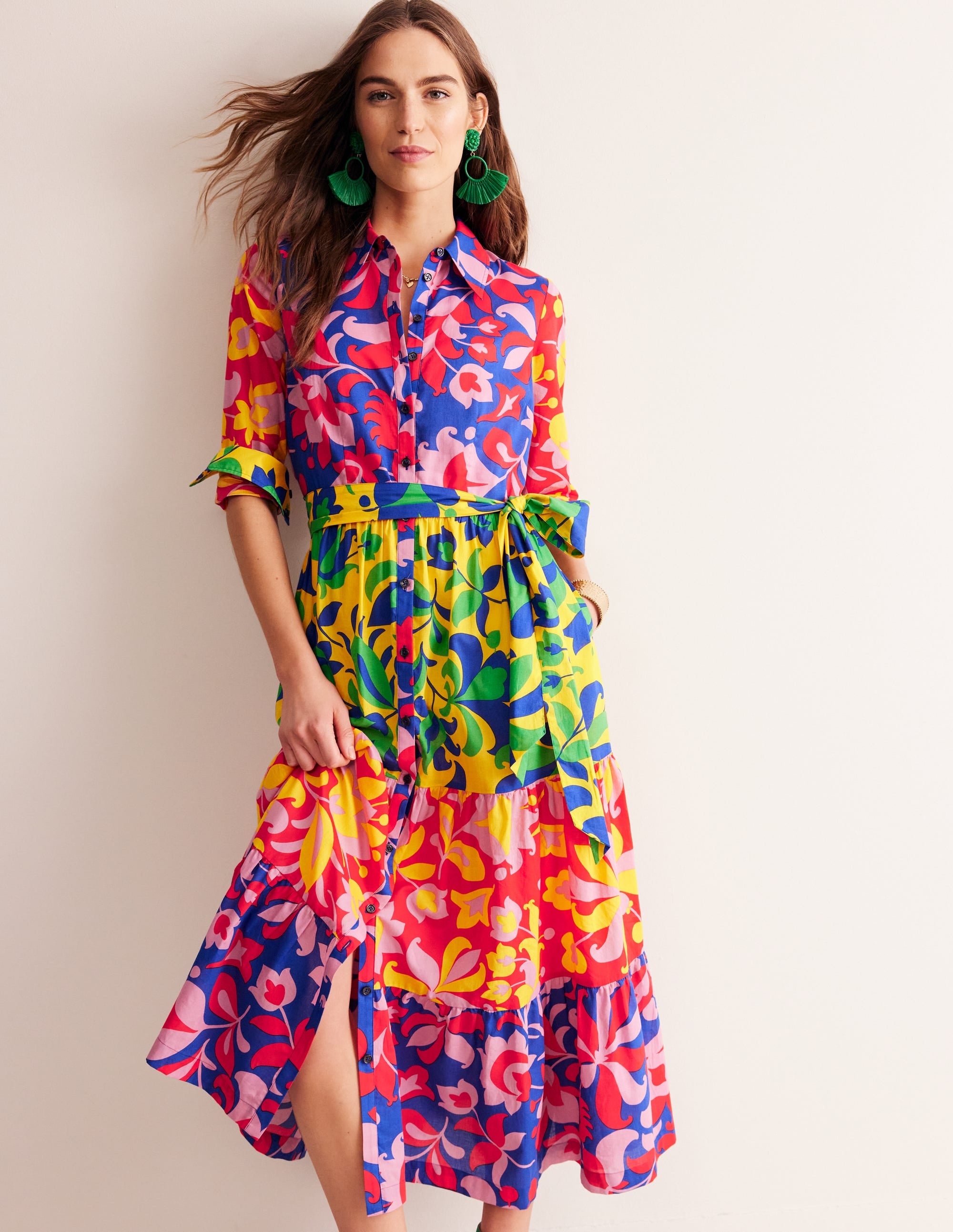 Robe-chemise midi Flo en coton-Tulipe abstraite, pêle-mêle - Image 2