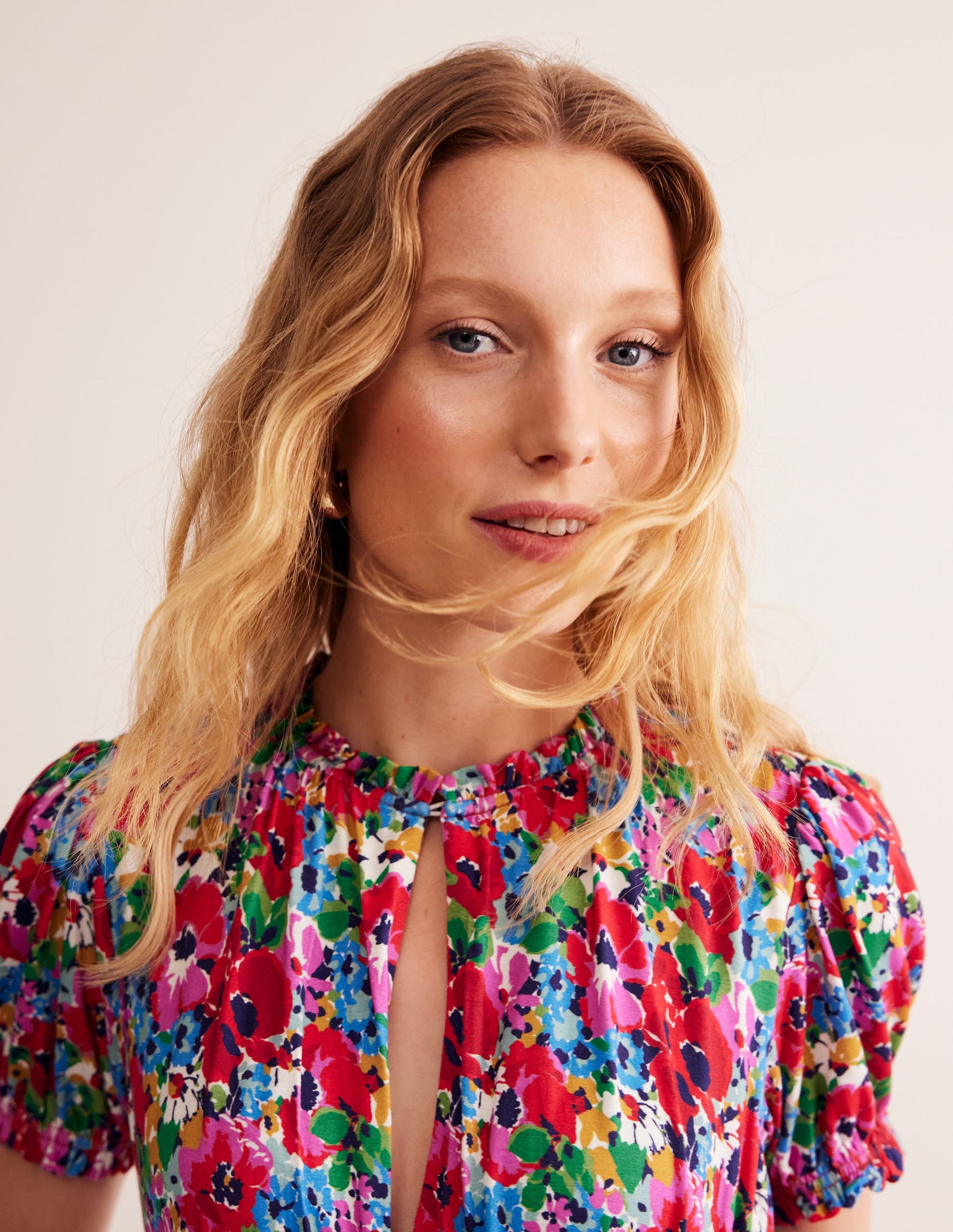 Robe midi style 40s Rosanna en jersey-Beacon Monkey Palm - Image 2