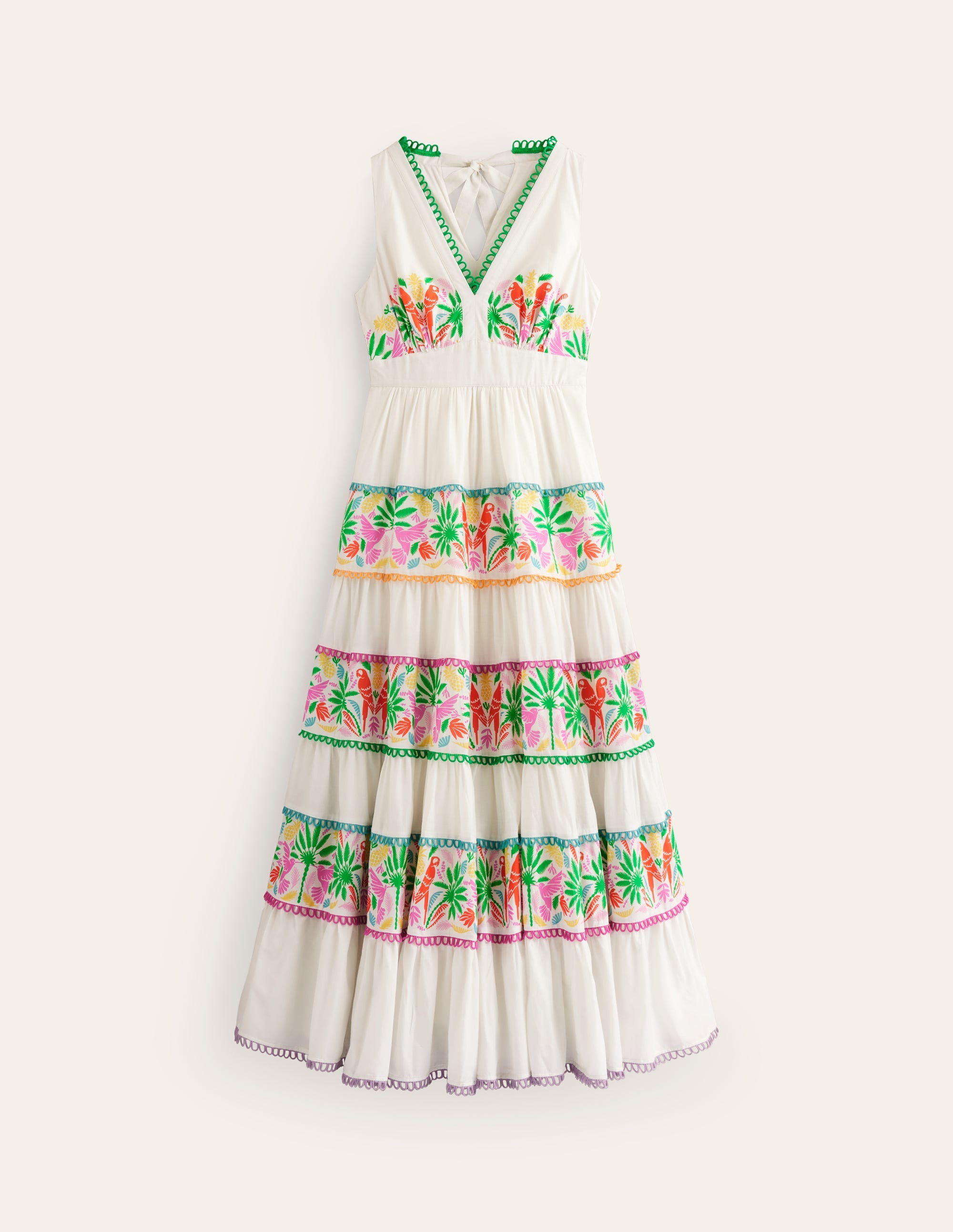 Serena Maxikleid aus Baumwolle zum Binden-Bunt Tropischer Papagei - Image 6