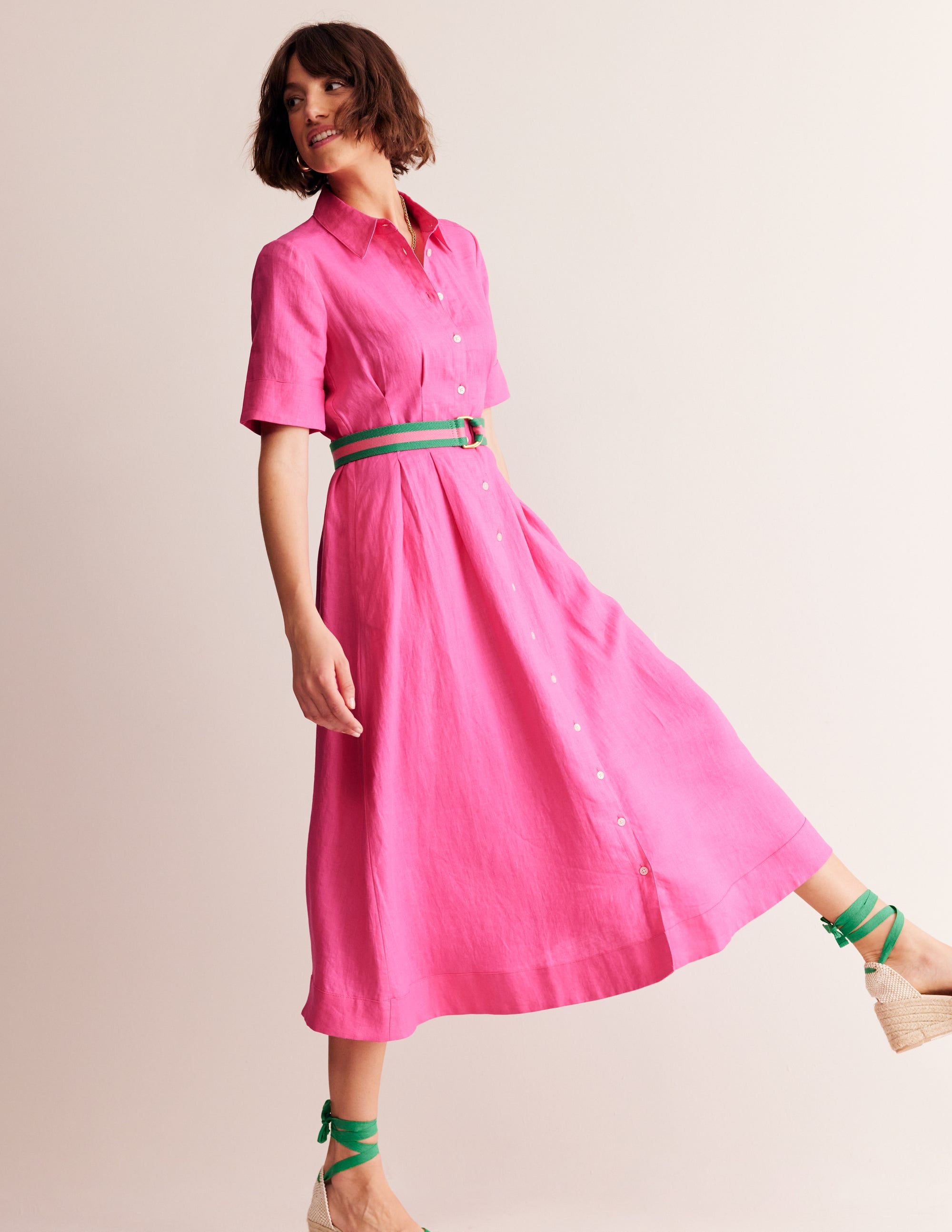 Louise Midi-Hemdblusenkleid aus Leinen-Beacon - Image 1