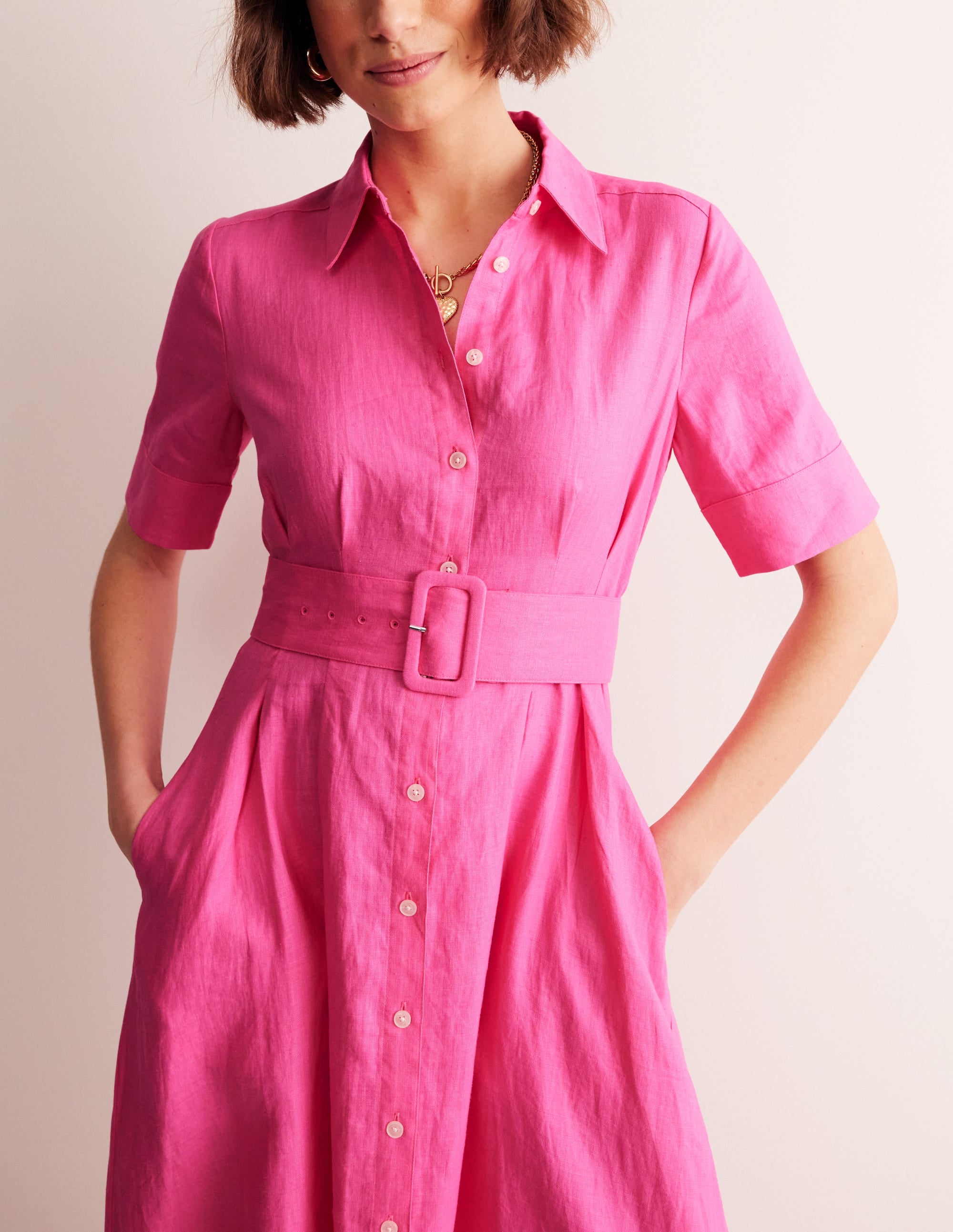 Louise Midi-Hemdblusenkleid aus Leinen-Beacon - Image 2