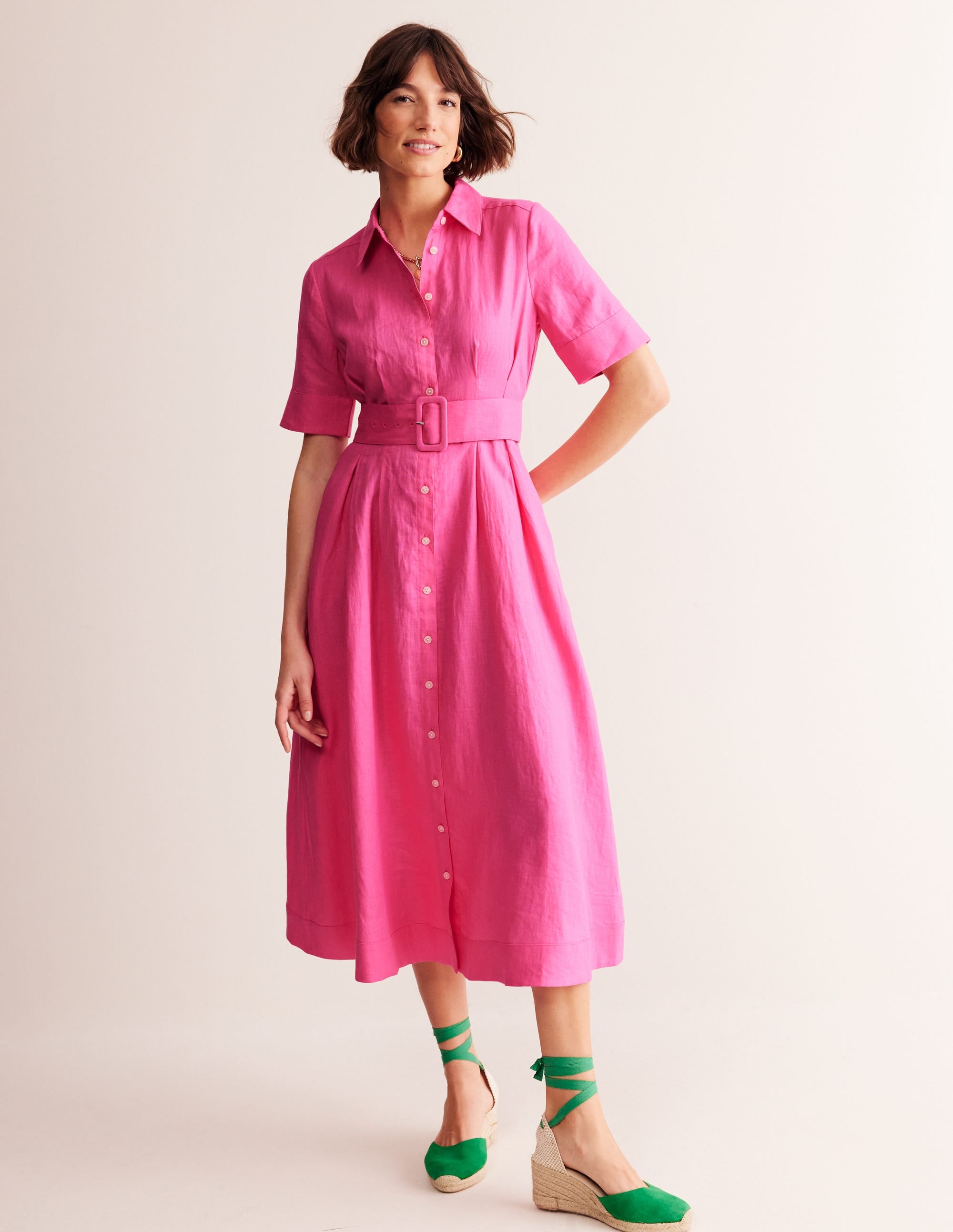 Louise Midi-Hemdblusenkleid aus Leinen-Beacon - Image 4