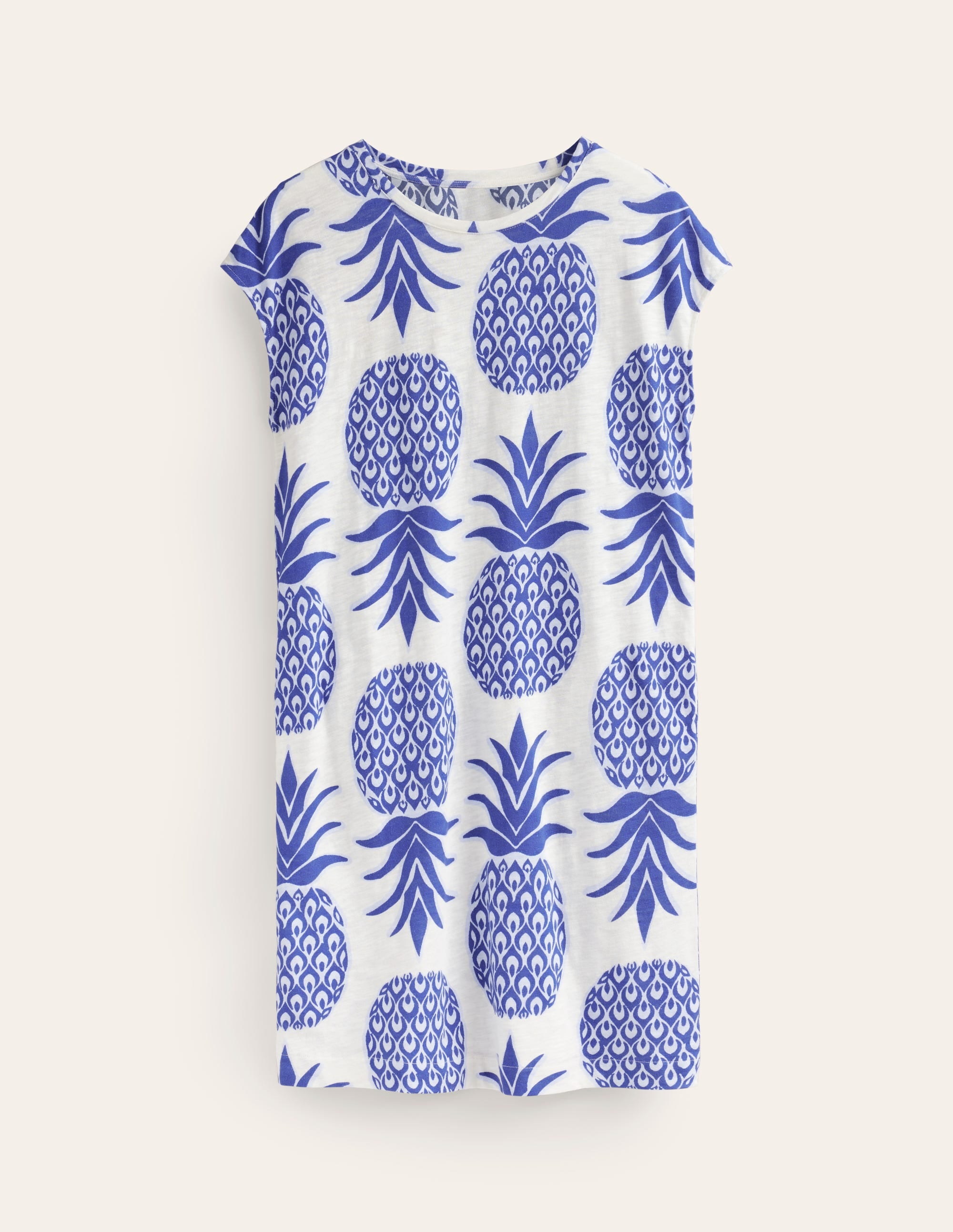 Leah T-Shirt-Kleid aus Jersey-Surf The Web, Ananas Knallig - Image 5
