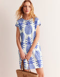 Leah T-Shirt-Kleid aus Jersey-Surf The Web, Ananas Knallig