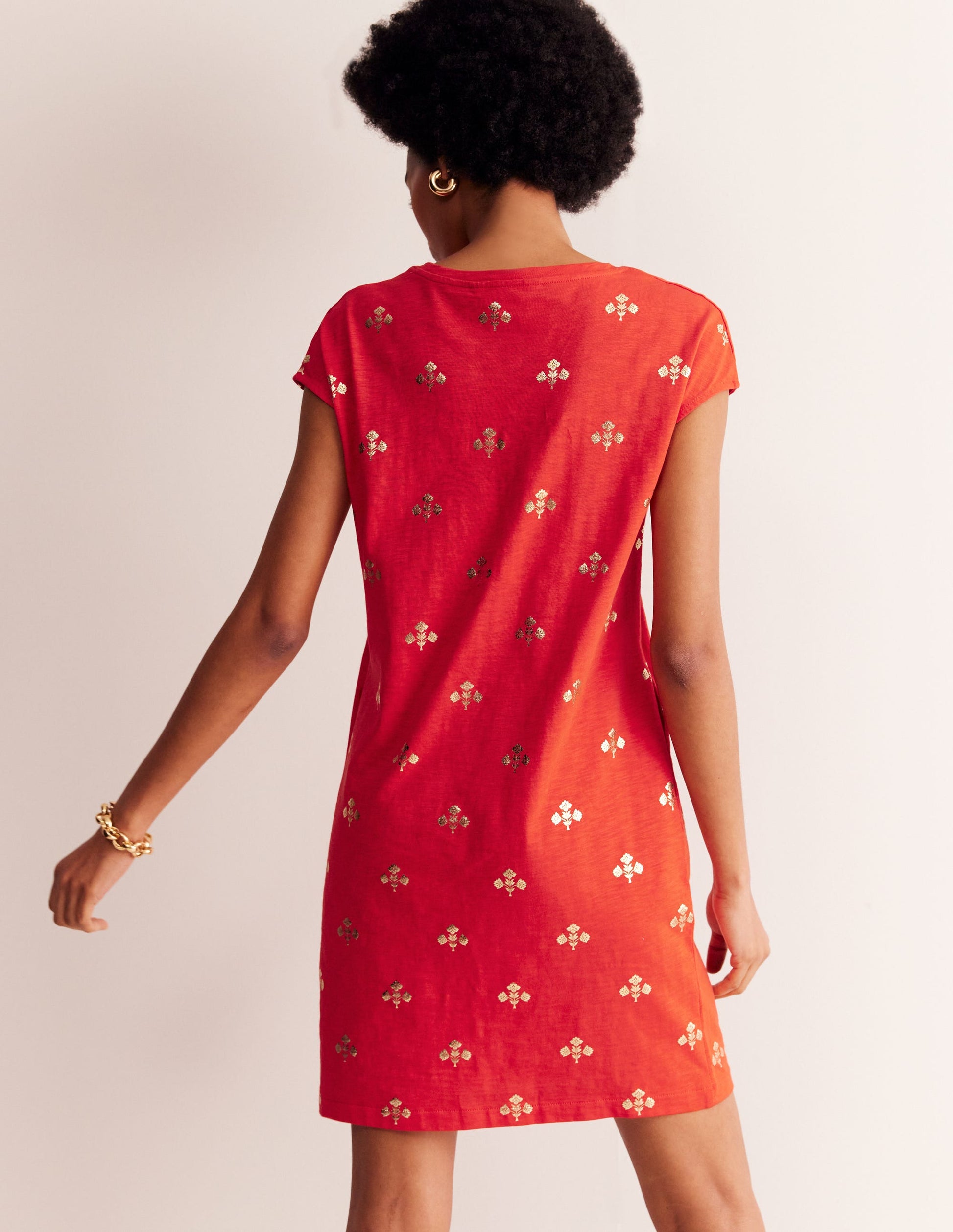 Leah T-Shirt-Kleid aus Jersey-Flame Scarlet, Passionsblume-3
