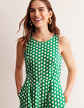 Carla Leinen-Midikleid-Grünes Tamburin, Geo