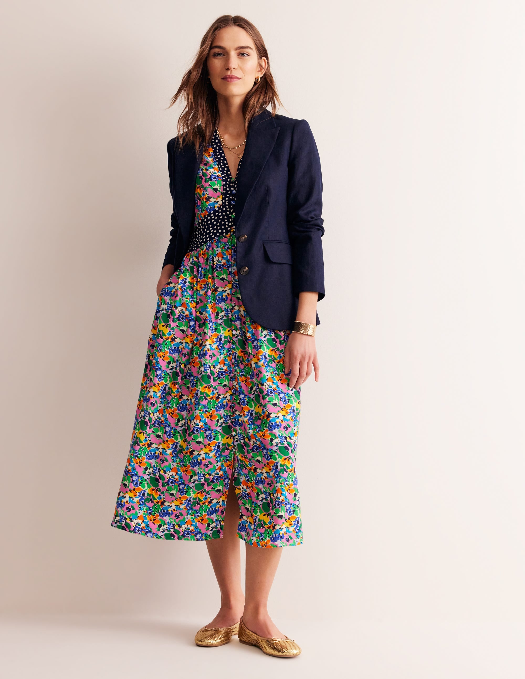 Elsa Midi-Teekleid-Beatnick Red/ Ivory - Image 5