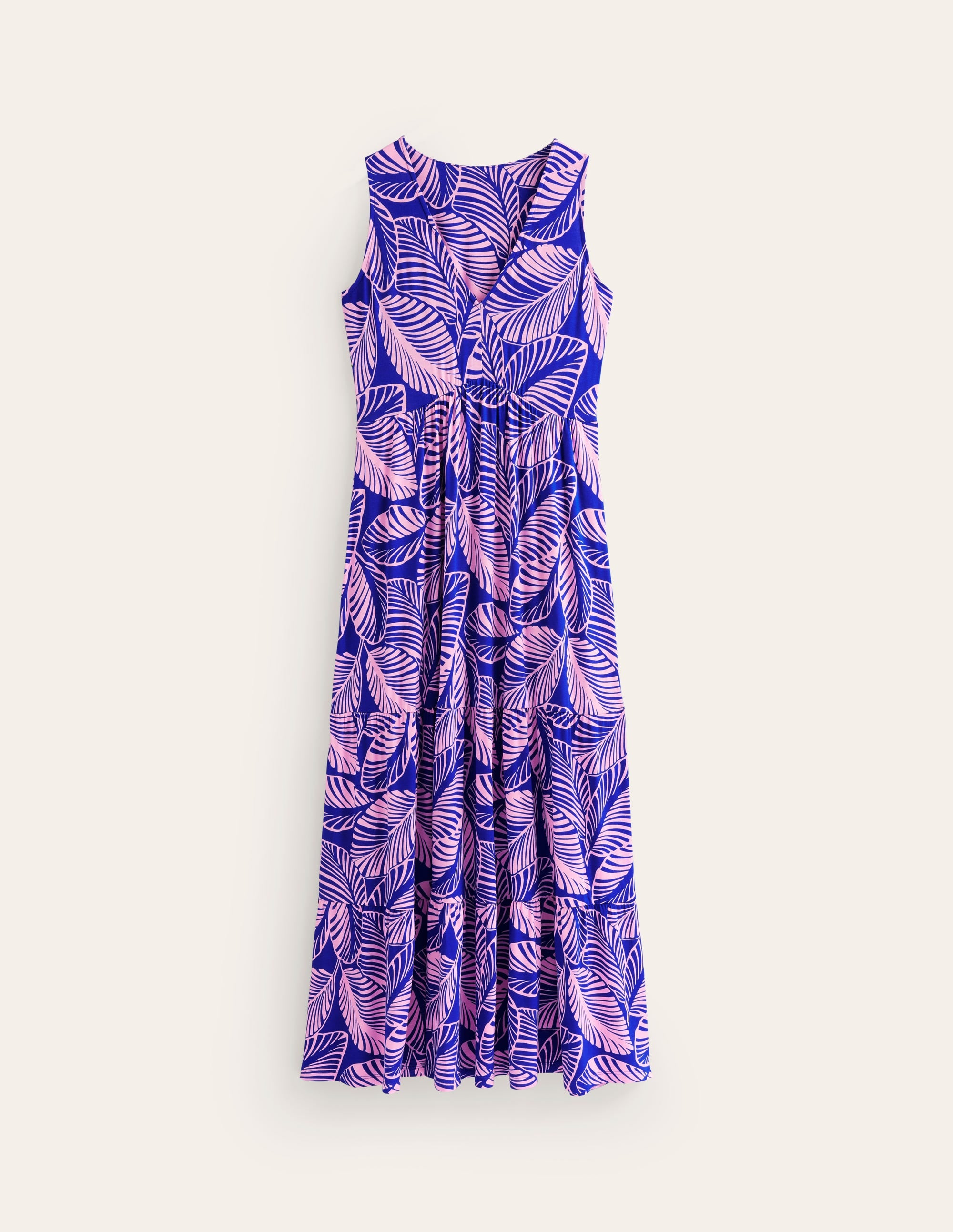 Sylvia Maxi-Stufenkleid aus Jersey-Surf The Web, Calathea-Blatt - Image 5