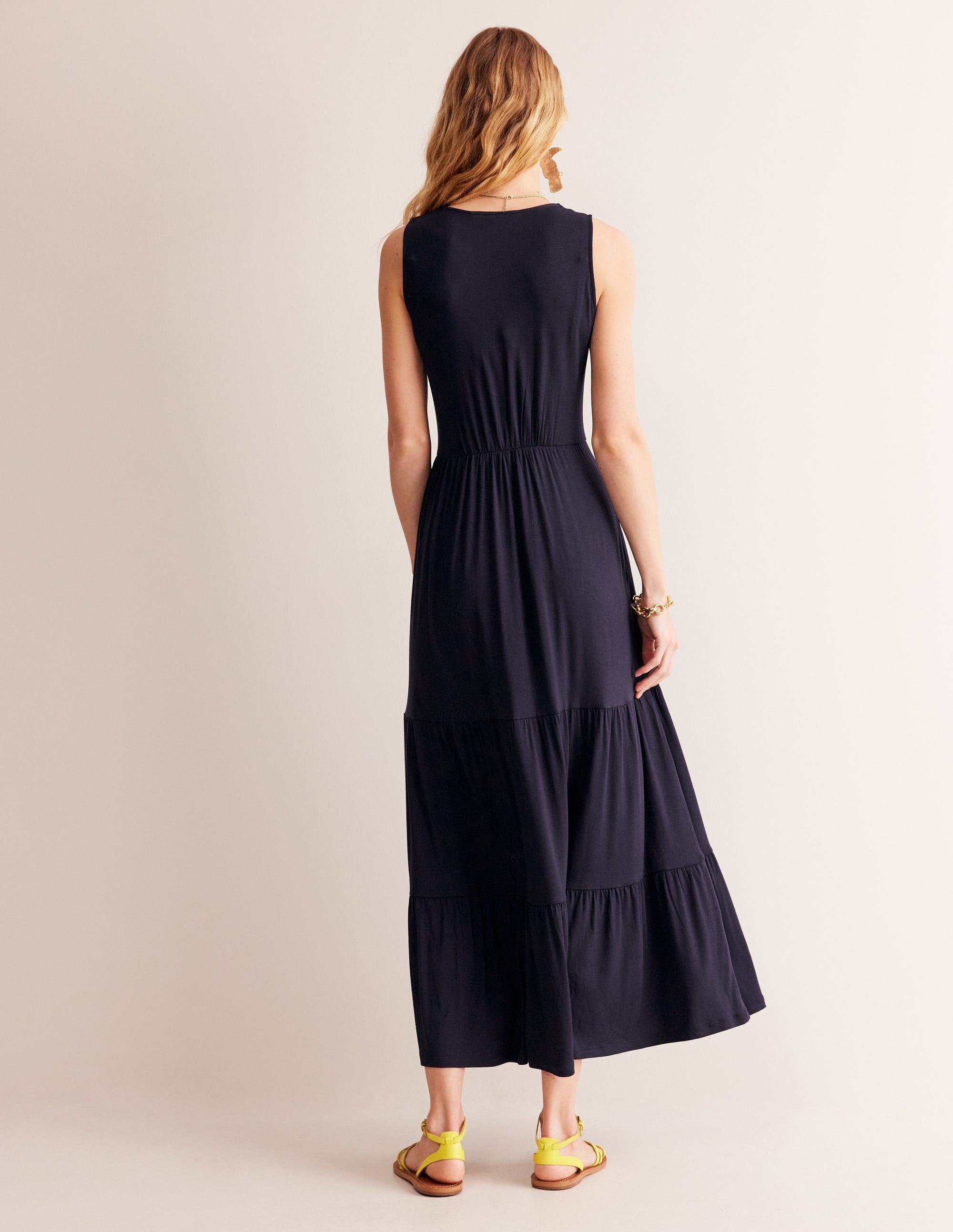 Sylvia Maxi-Stufenkleid aus Jersey-Aqua Marine Marl - Image 3