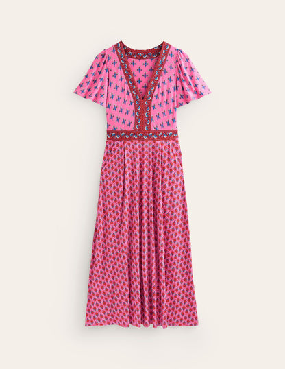 Ellie Wallendes Maxi-Teekleid-Sangria Sunset Pink, Blütenzauber