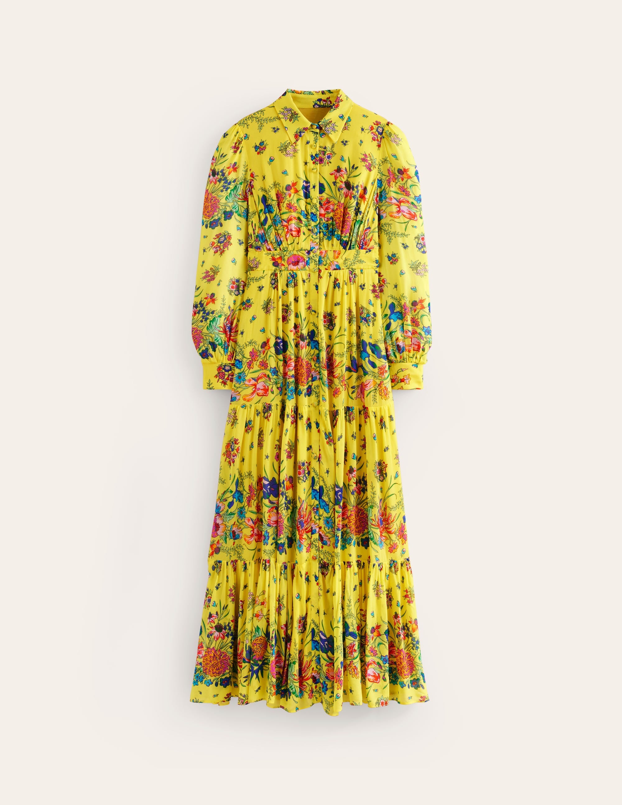 Maxi-Hemdblusenkleid für besondere Anlässe-Lebendiges Gelb, Gardenienblüte - Image 6