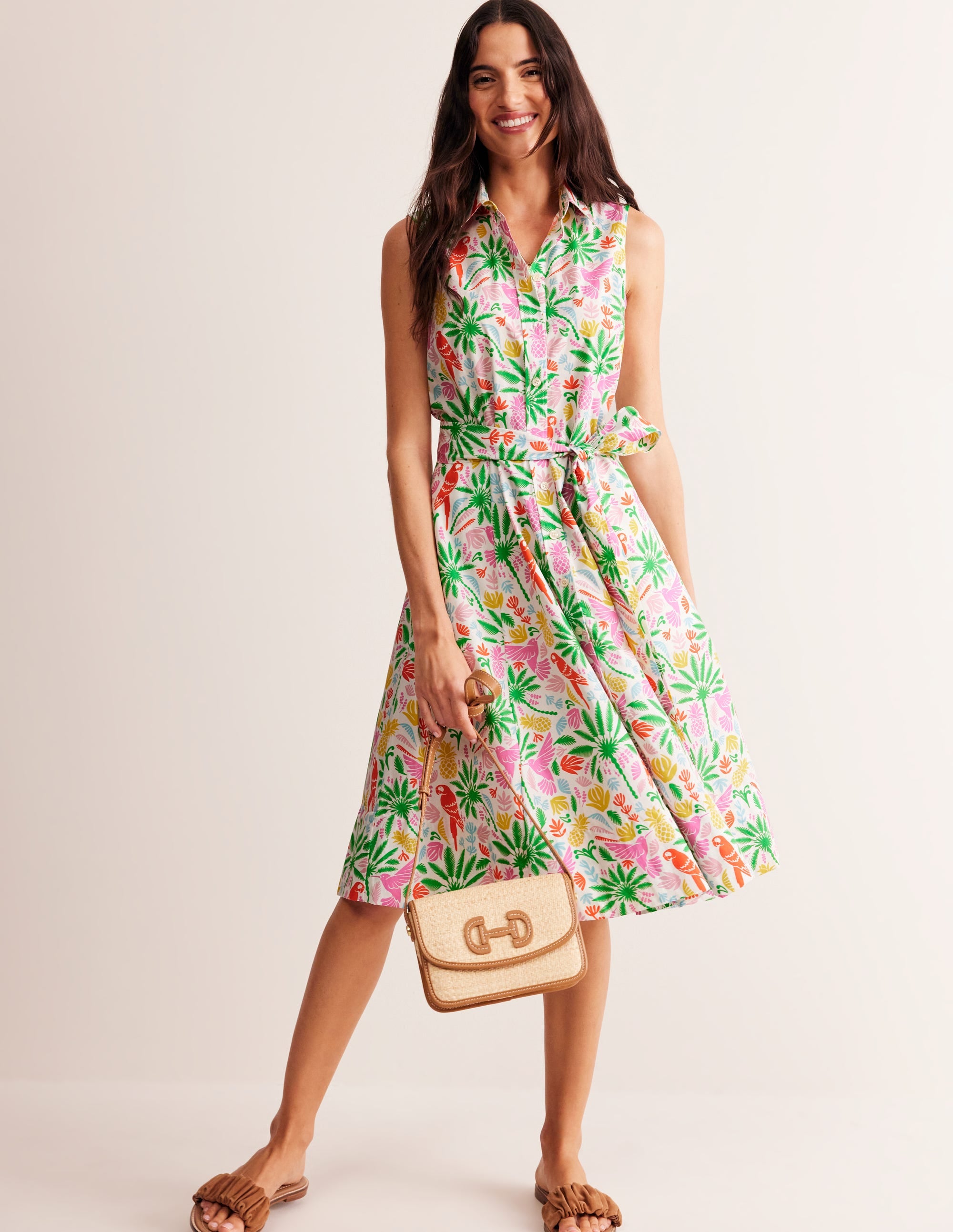 Robe-chemise Amy sans manches-Multi, paradis tropical - Image 1
