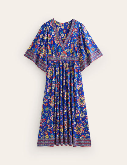 Maya Jersey-Maxikleid im Kimono-Stil-Surf the Web, Botanische Zweige