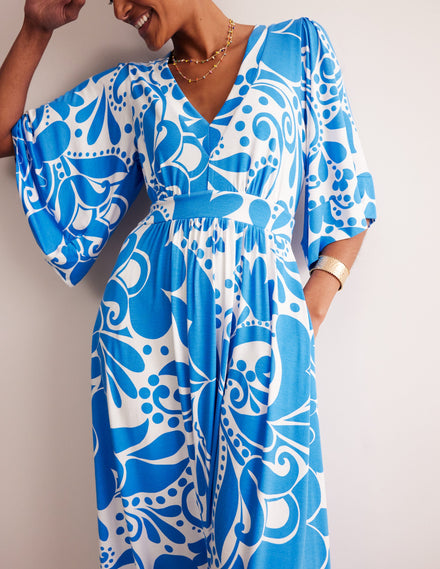 Maya Jersey-Maxikleid im Kimono-Stil-Grey Whales