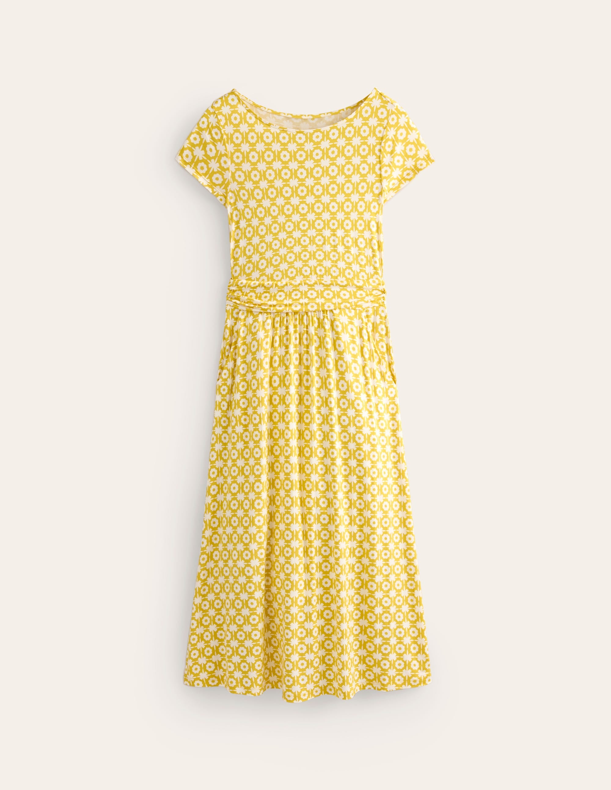 Robe midi Amelie en jersey-Fruit de la passion, motif Blossom tile - Image 5