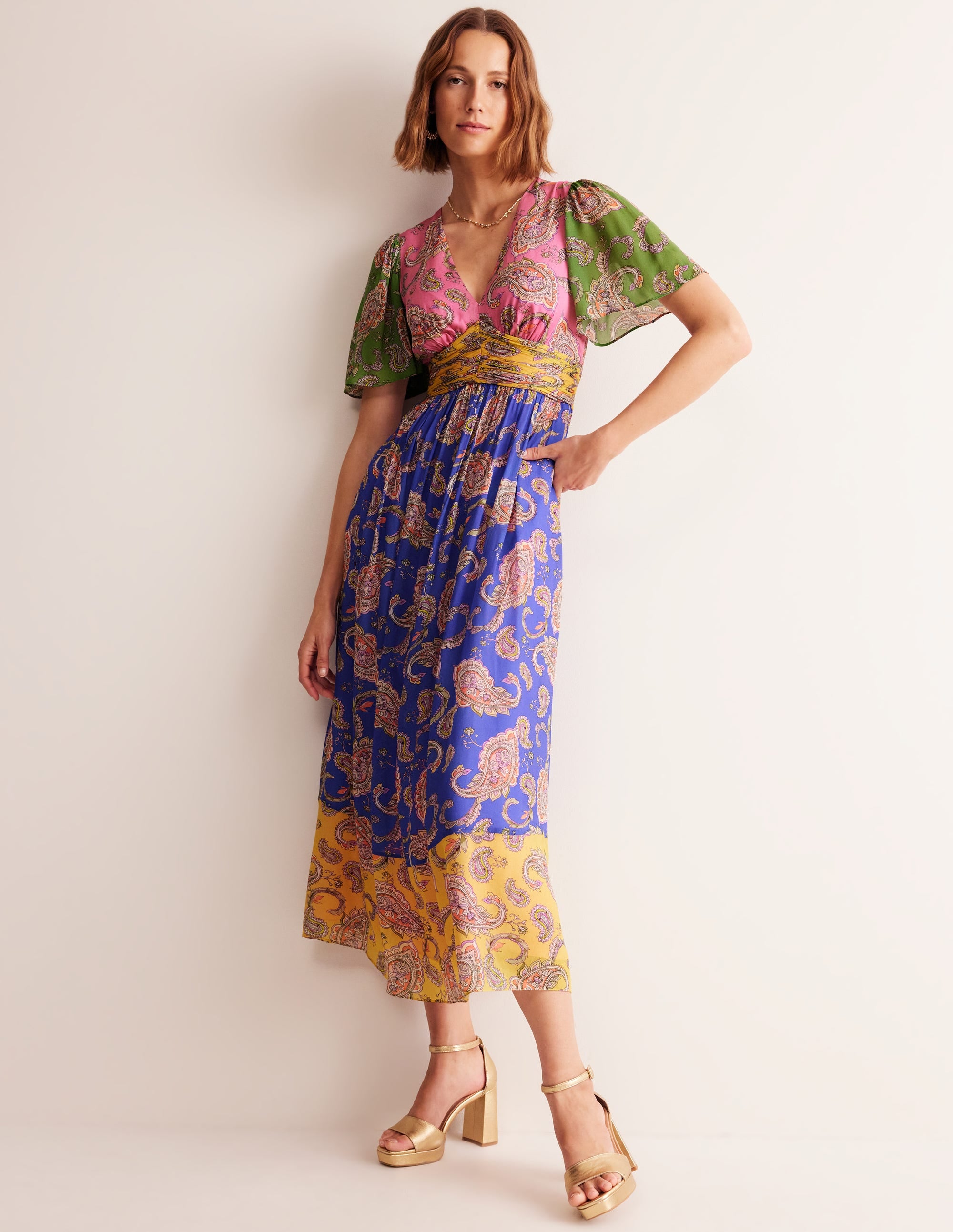 Empire-Maxikleid mit Raffung-Kaschmirrose, Wild Paisley - Image 1