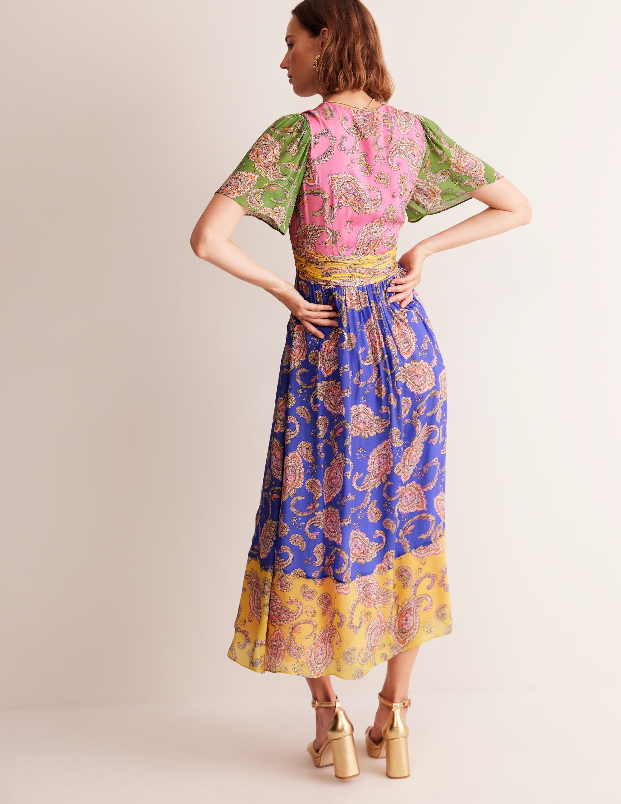 Empire-Maxikleid mit Raffung-Kaschmirrose, Wild Paisley - Image 3