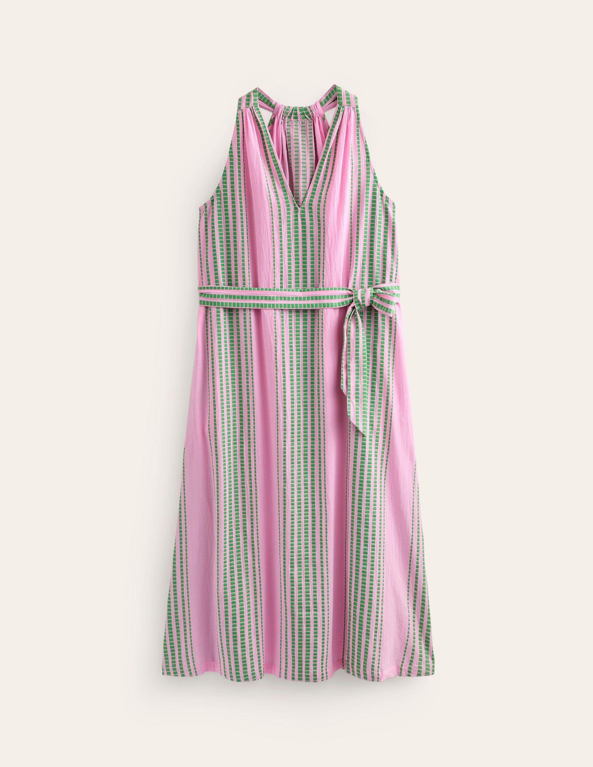 Jacquard-Strandkleid-Grün und Rosa Jacquard-6