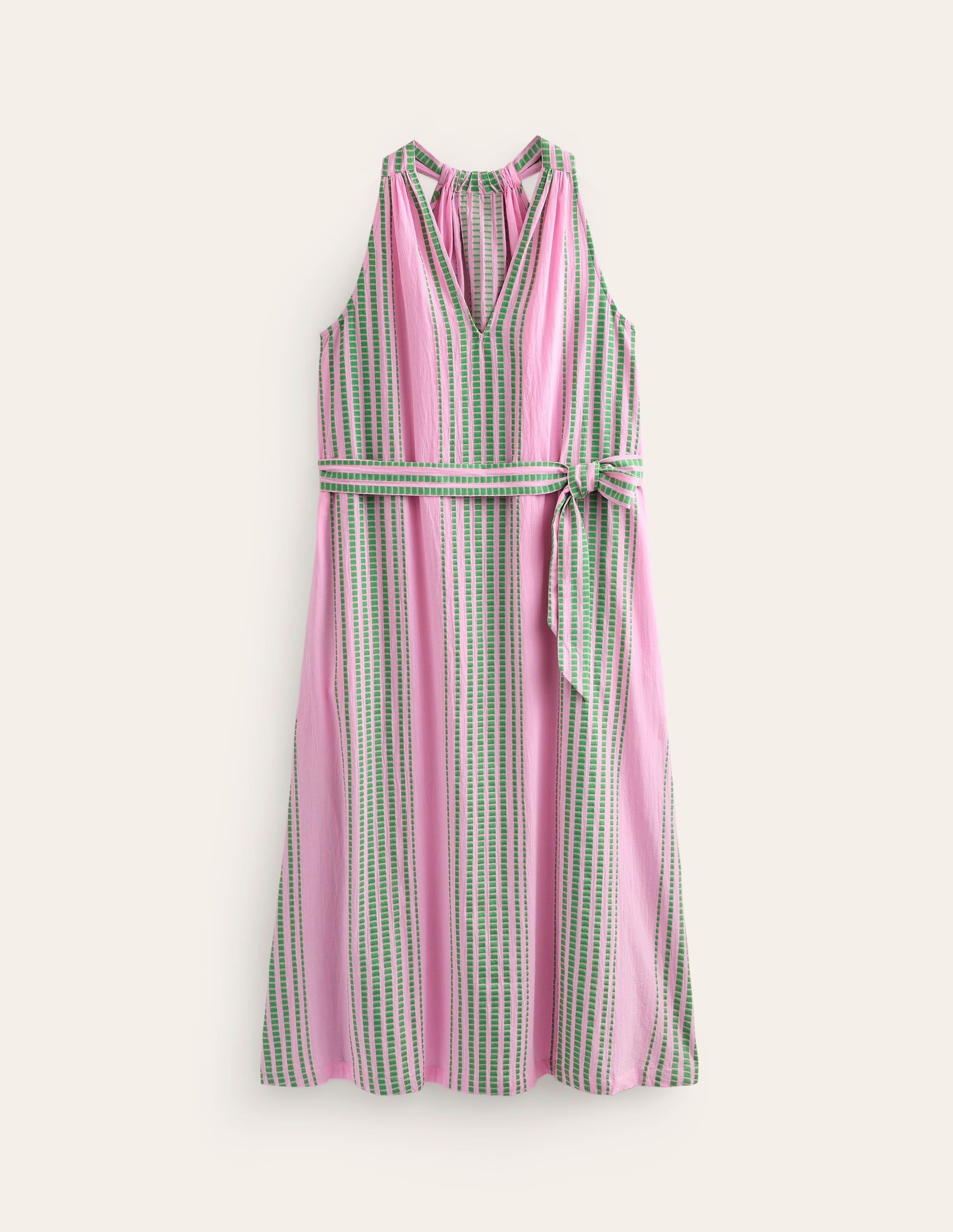 Jacquard-Strandkleid-Grün und Rosa Jacquard - Image 6