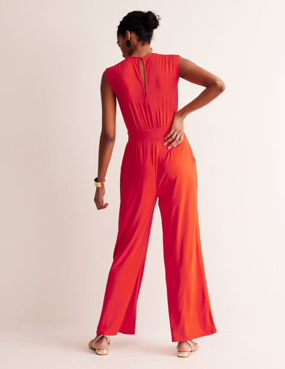 Thea Jumpsuit aus Jersey-Flammenrot