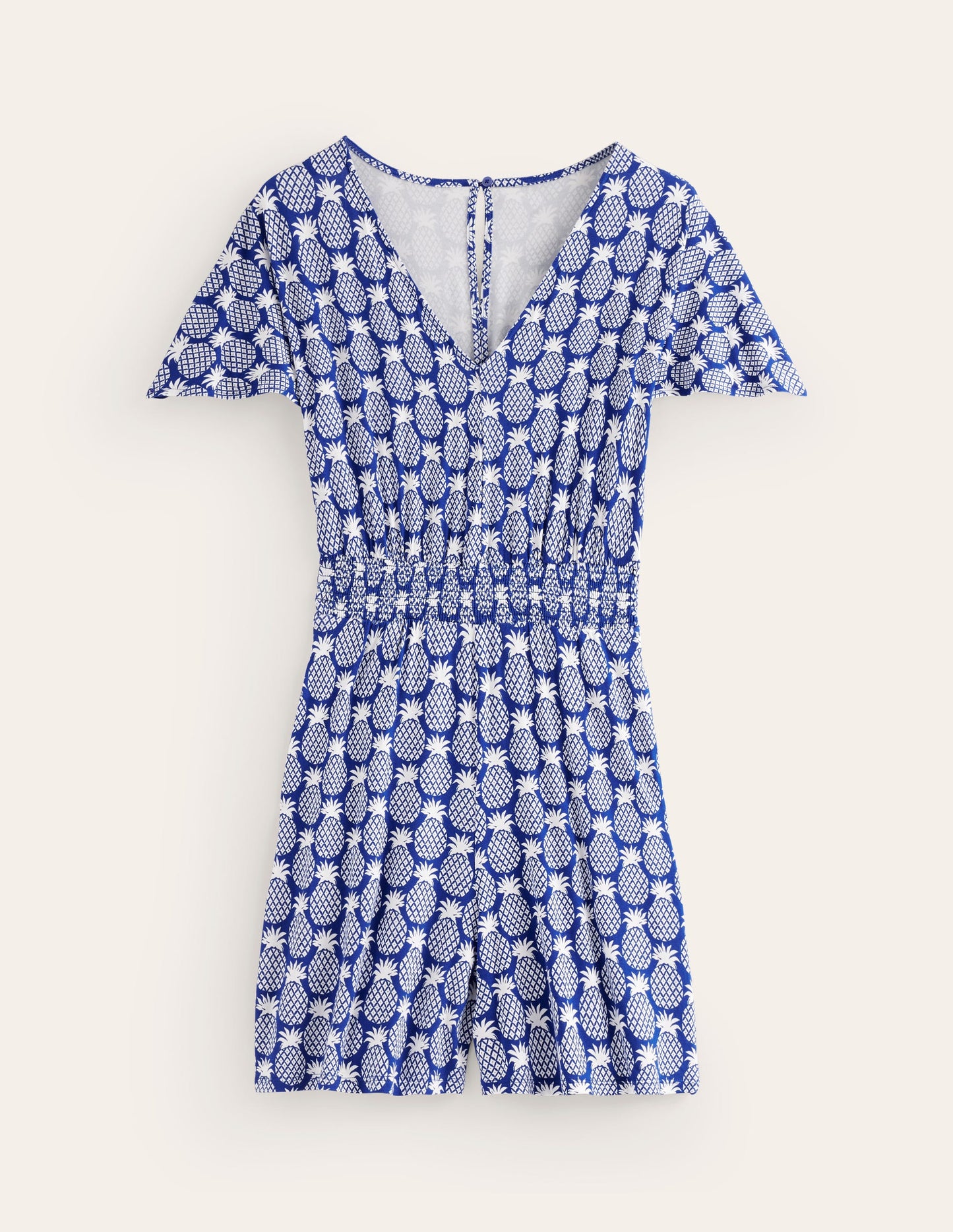 Gesmokter Playsuit aus Jersey-Grey Marl Seaside Sprouty