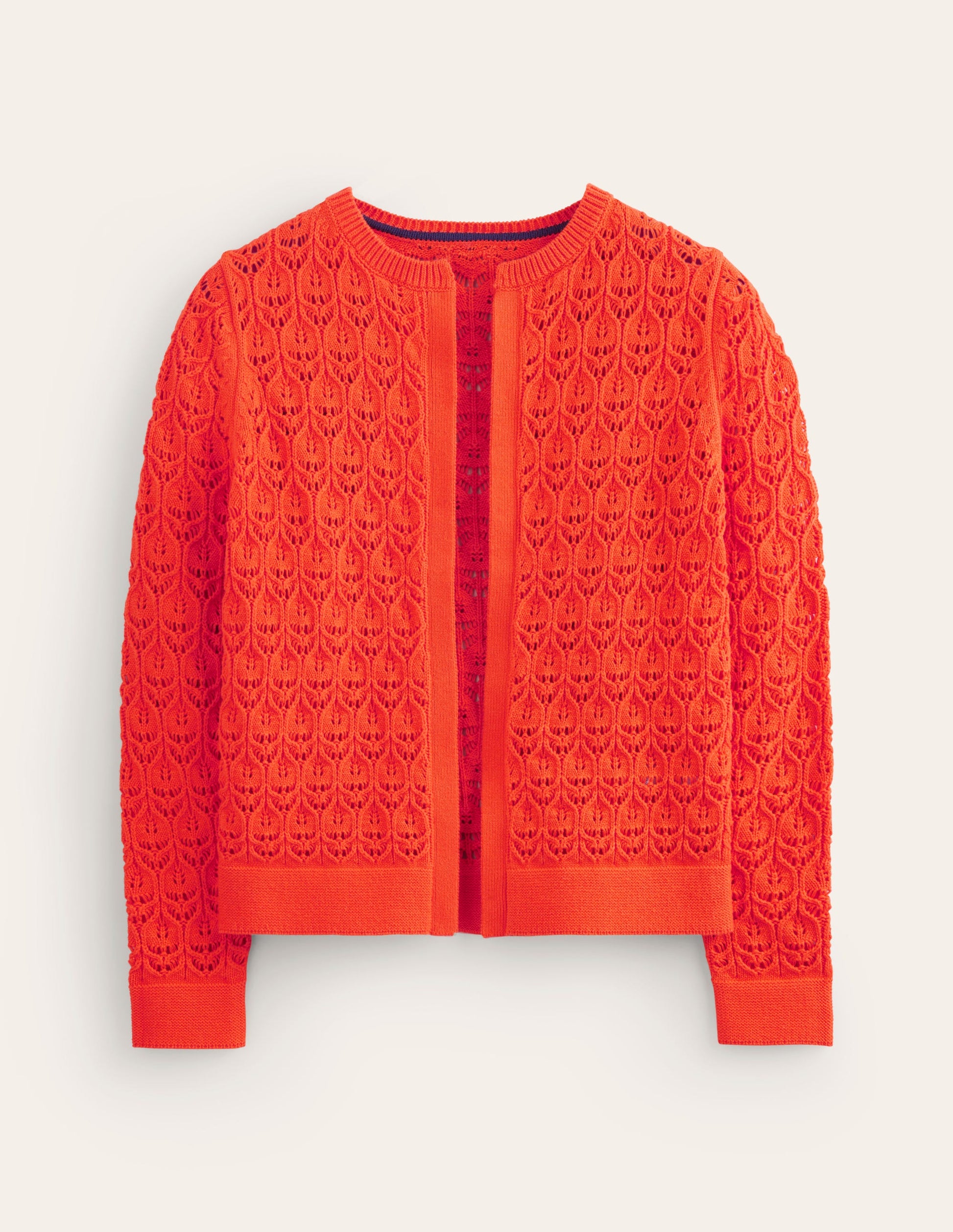 Gehäkelte Strickjacke-Mandarinenorange-5