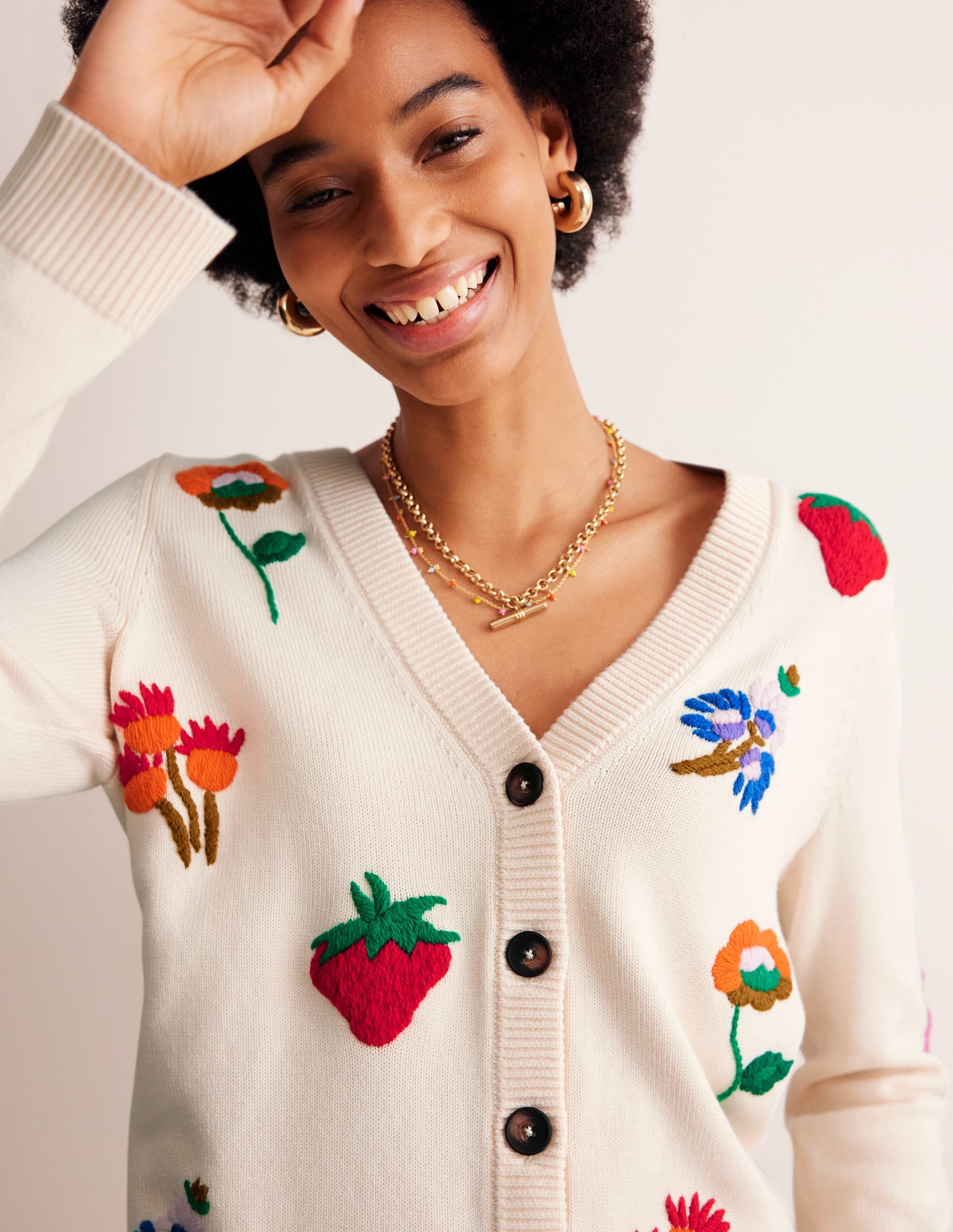 Chunky Motif Cardigan-Warm Ivory - Image 2