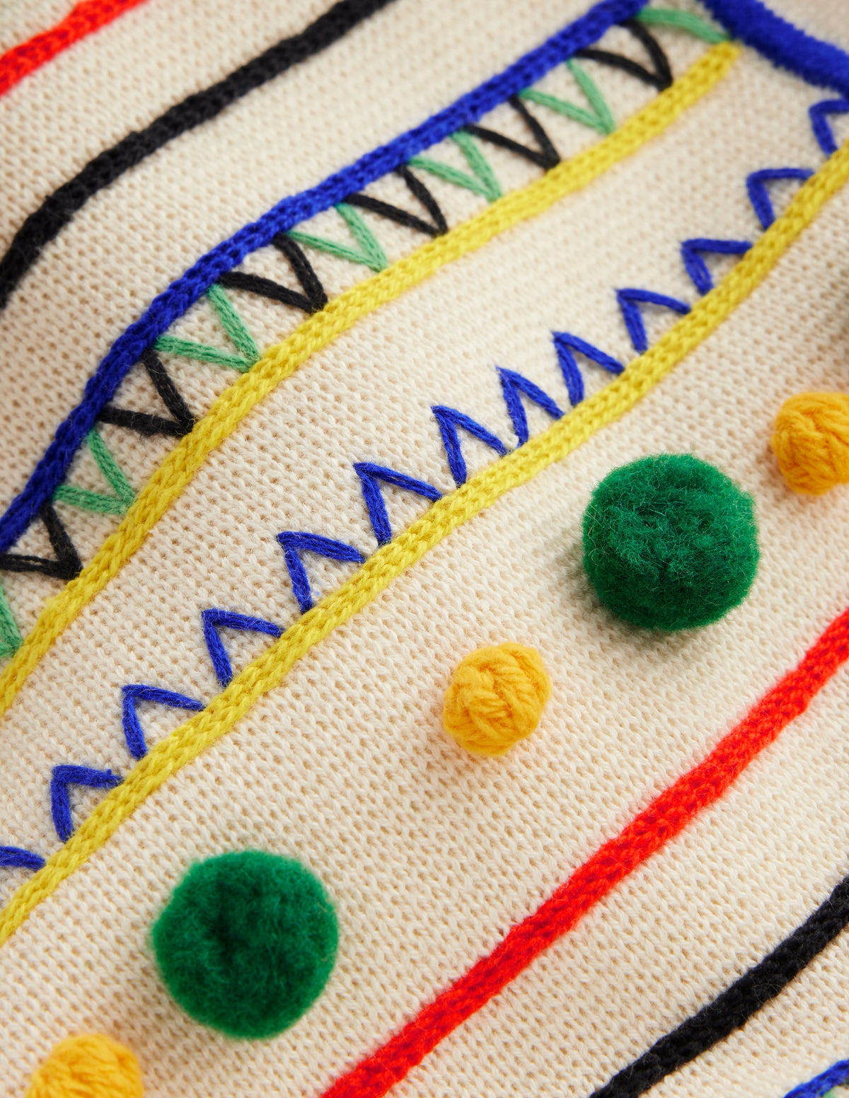 Strickjacke mit Bommeln-Warmes Naturweiß, Bunt - Image 6