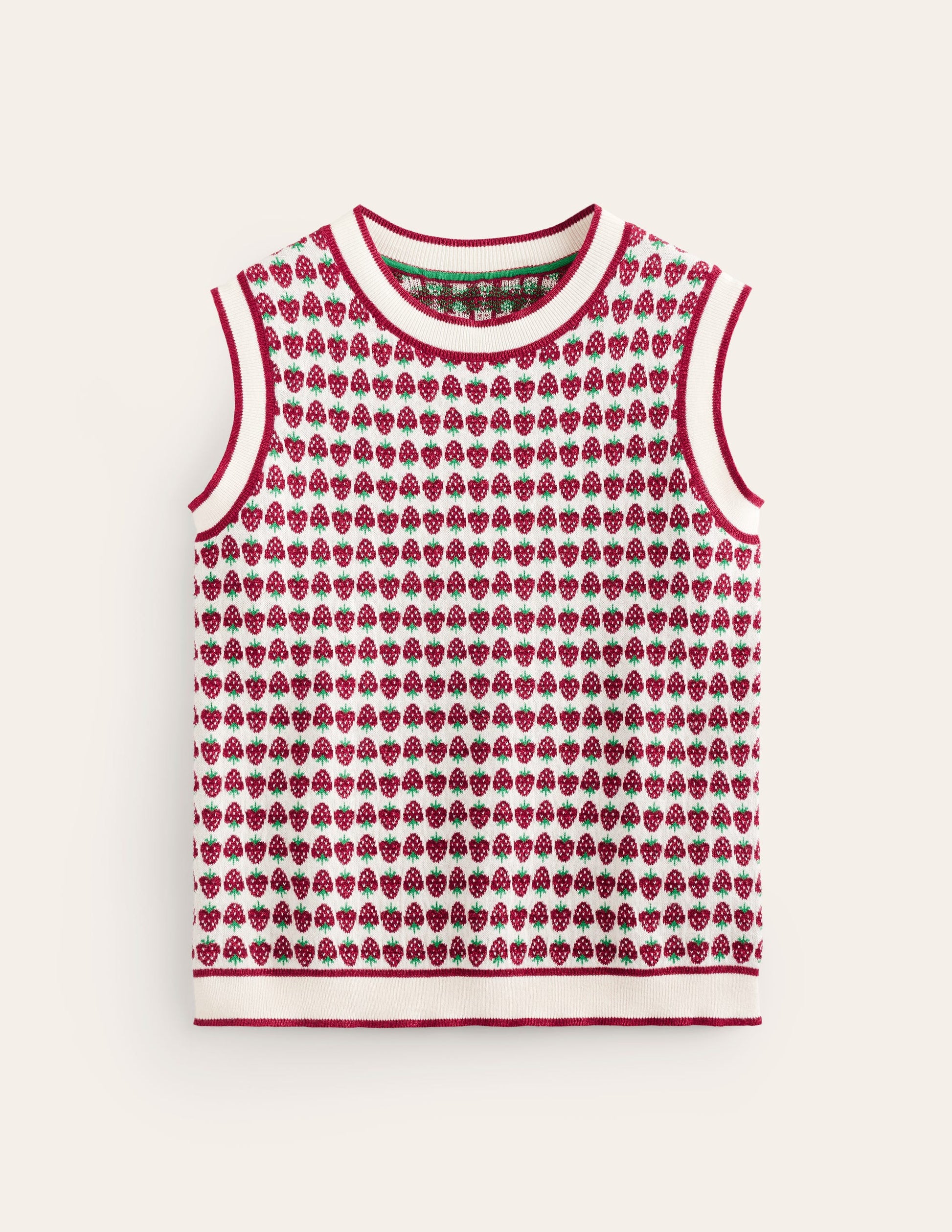 Sparkle Fair Isle Tank-Red Sparkle Strawberry-6