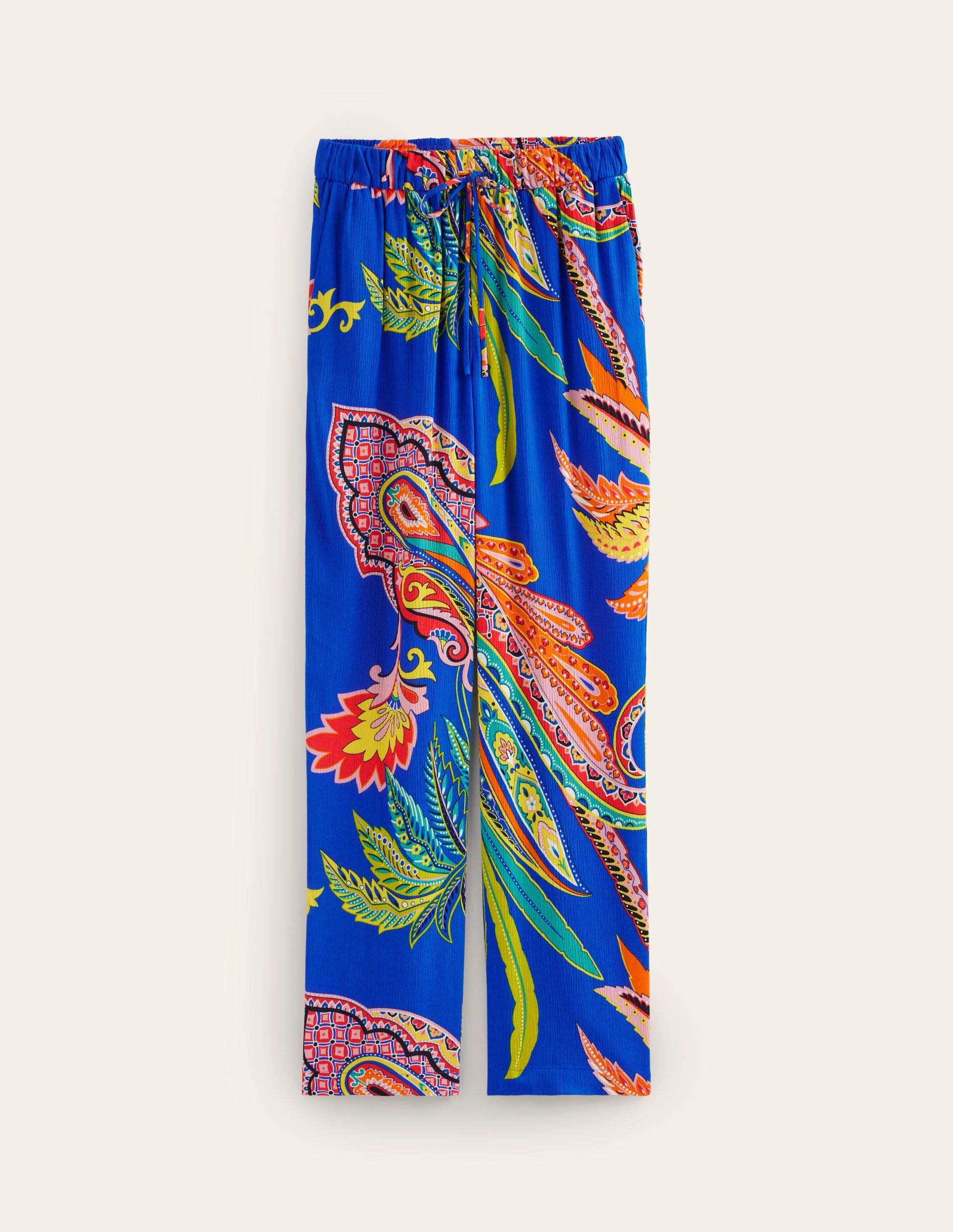 Pantalon fuselé et plissé-Multi, motif Painterly Paisley-5