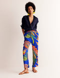 Pantalon fuselé et plissé-Multi, motif Painterly Paisley