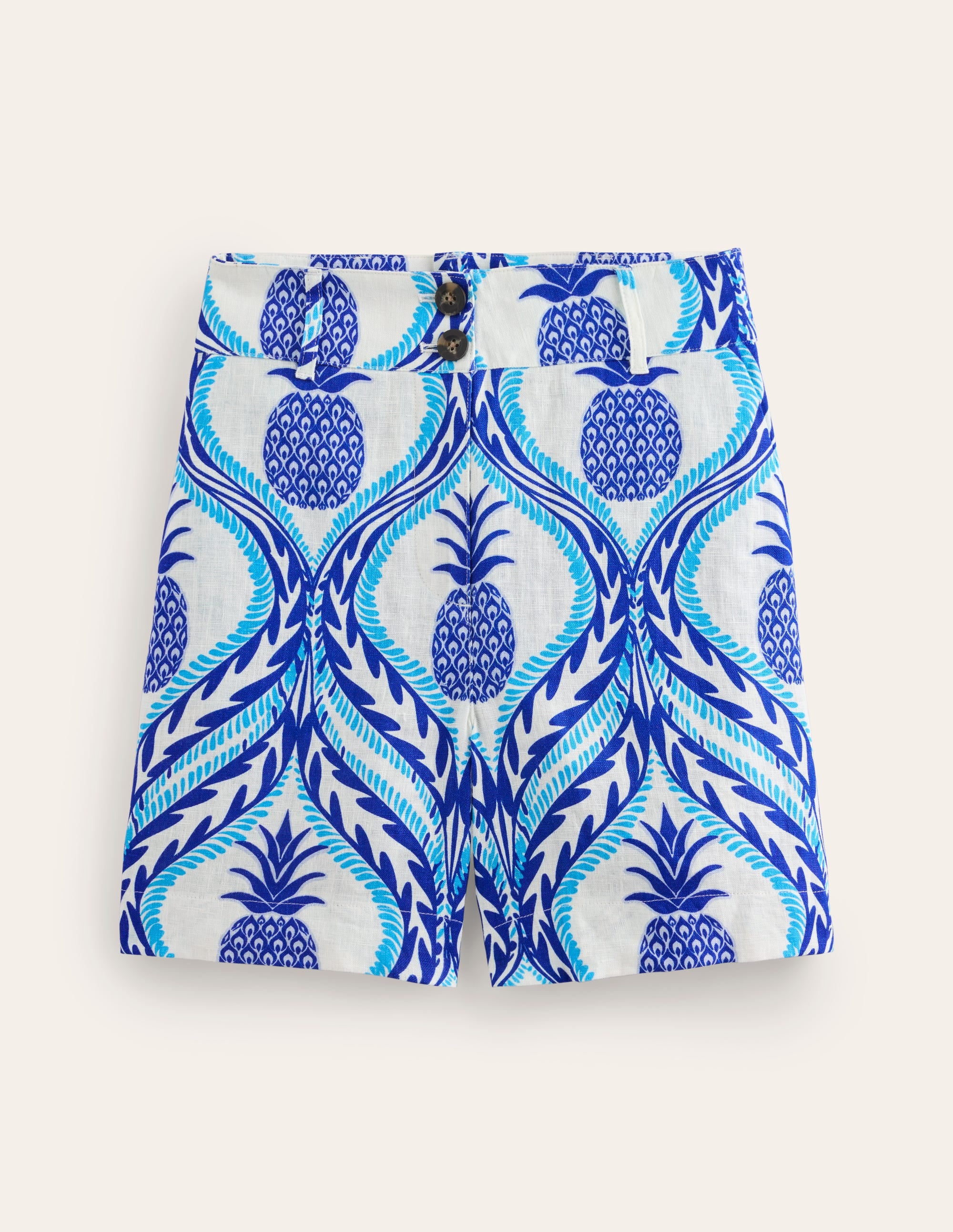 Westbourne Kurze Hose aus Leinen-Surf The Web, Ananas Welle - Image 6