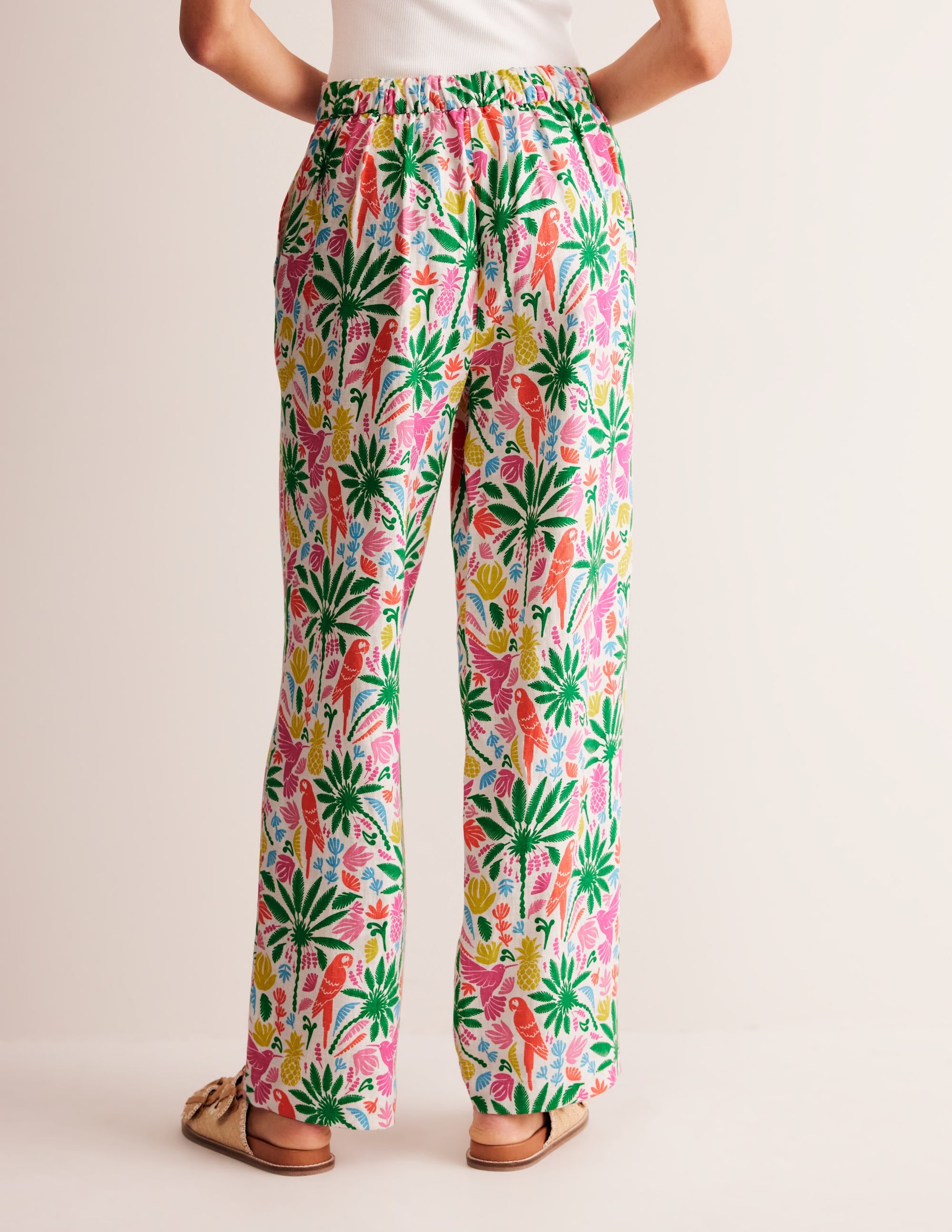 Pantalon Hampstead en lin-Multi, paradis tropical - Image 3