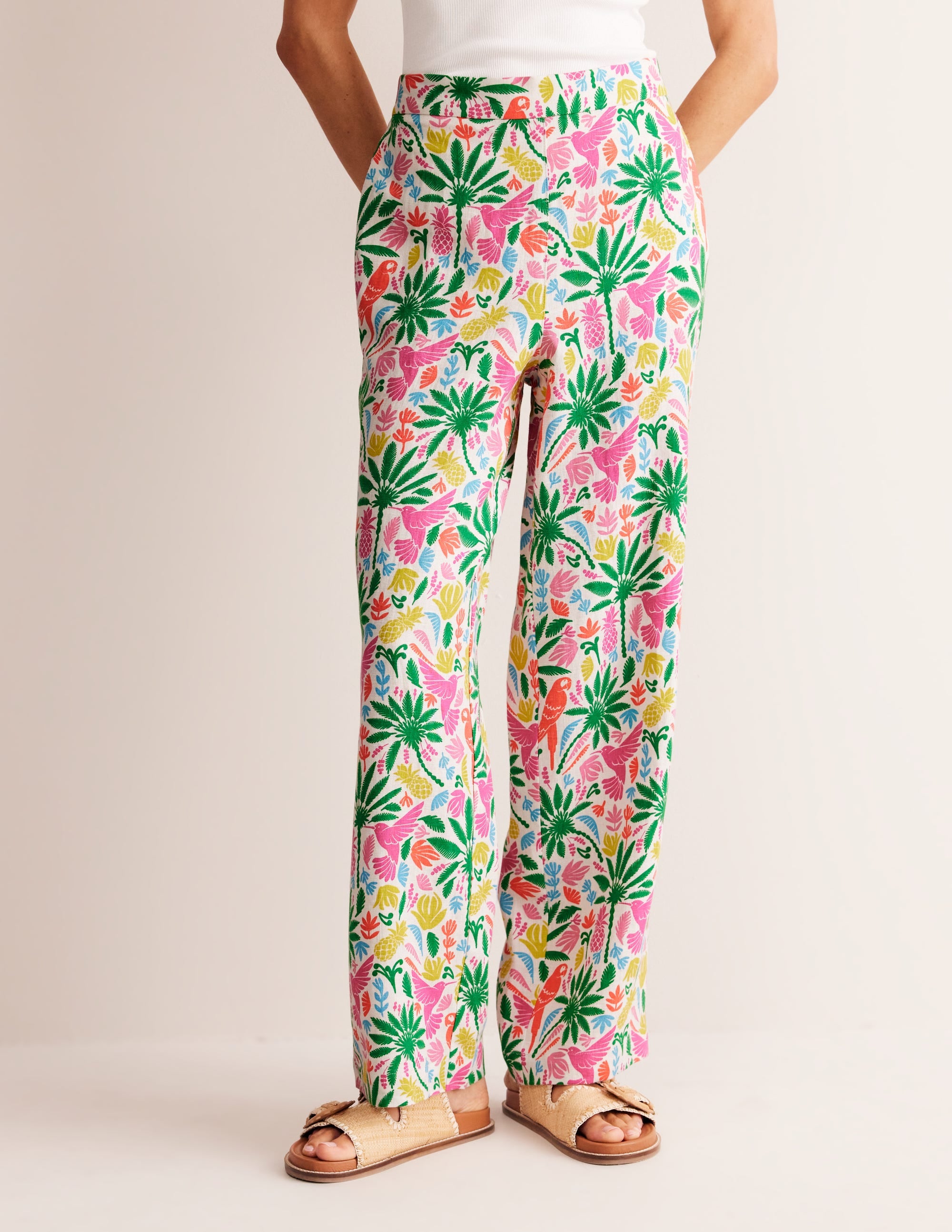 Pantalon Hampstead en lin-Multi, paradis tropical - Image 4