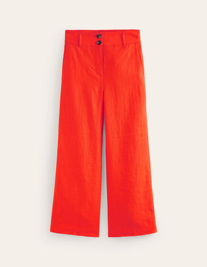 Pantacourt Westbourne en lin-Orange mandarine-5