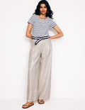 Pantalon plissé Regent en lin-Black