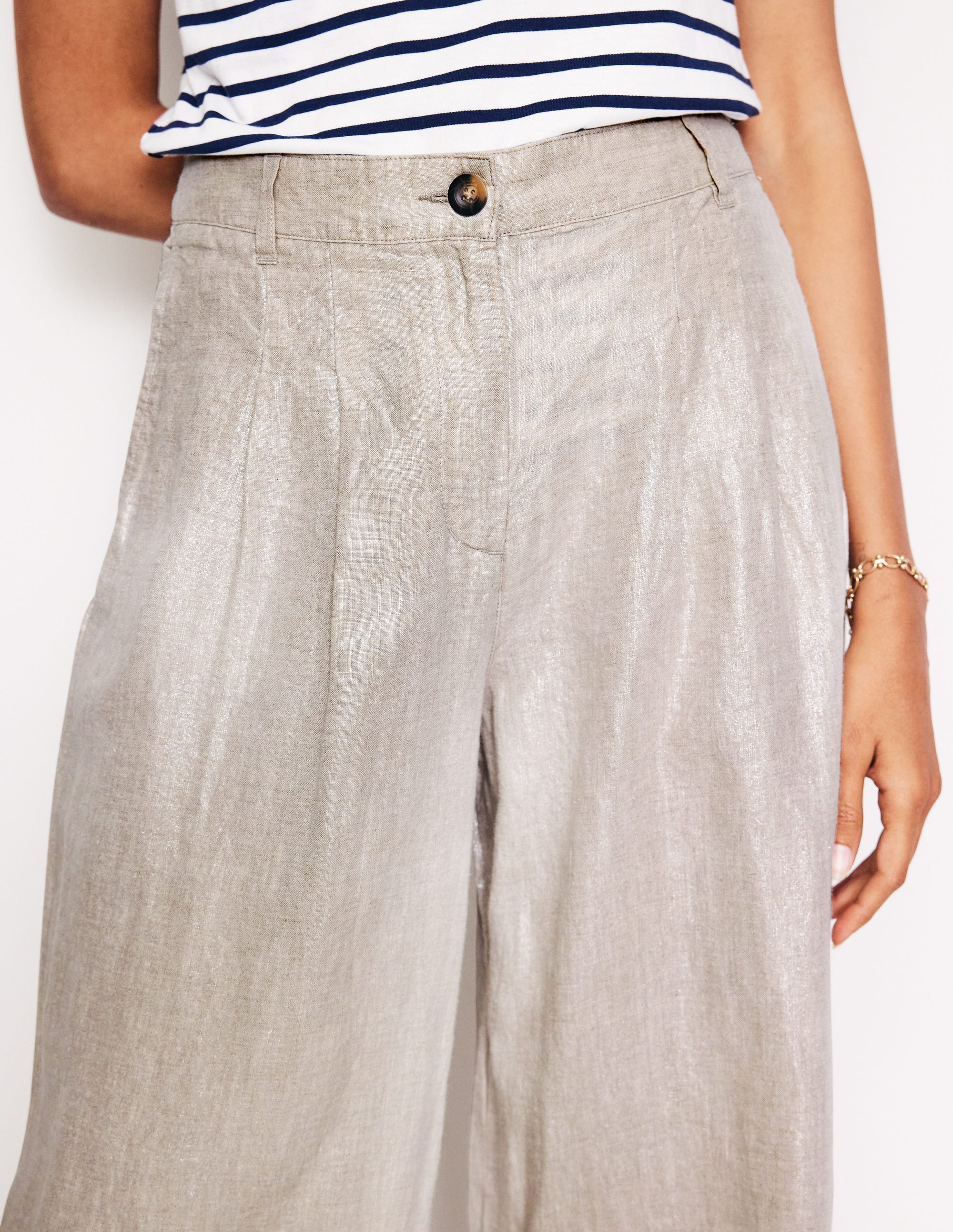 Pantalon plissé Regent en lin-Black - Image 2