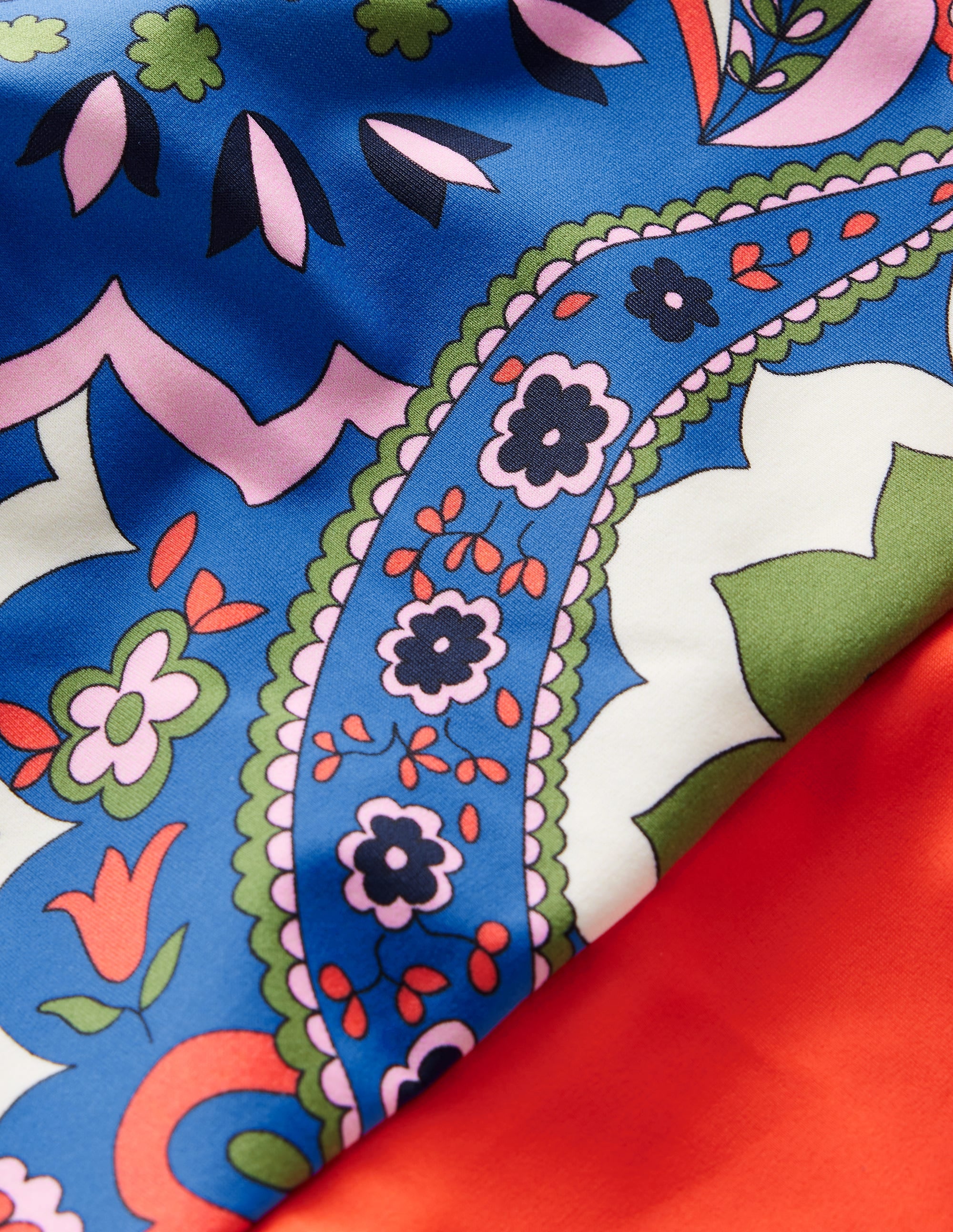 Maillot de bain dos-nu Santorini-Bleu, motif Foliage Paisley - Image 7