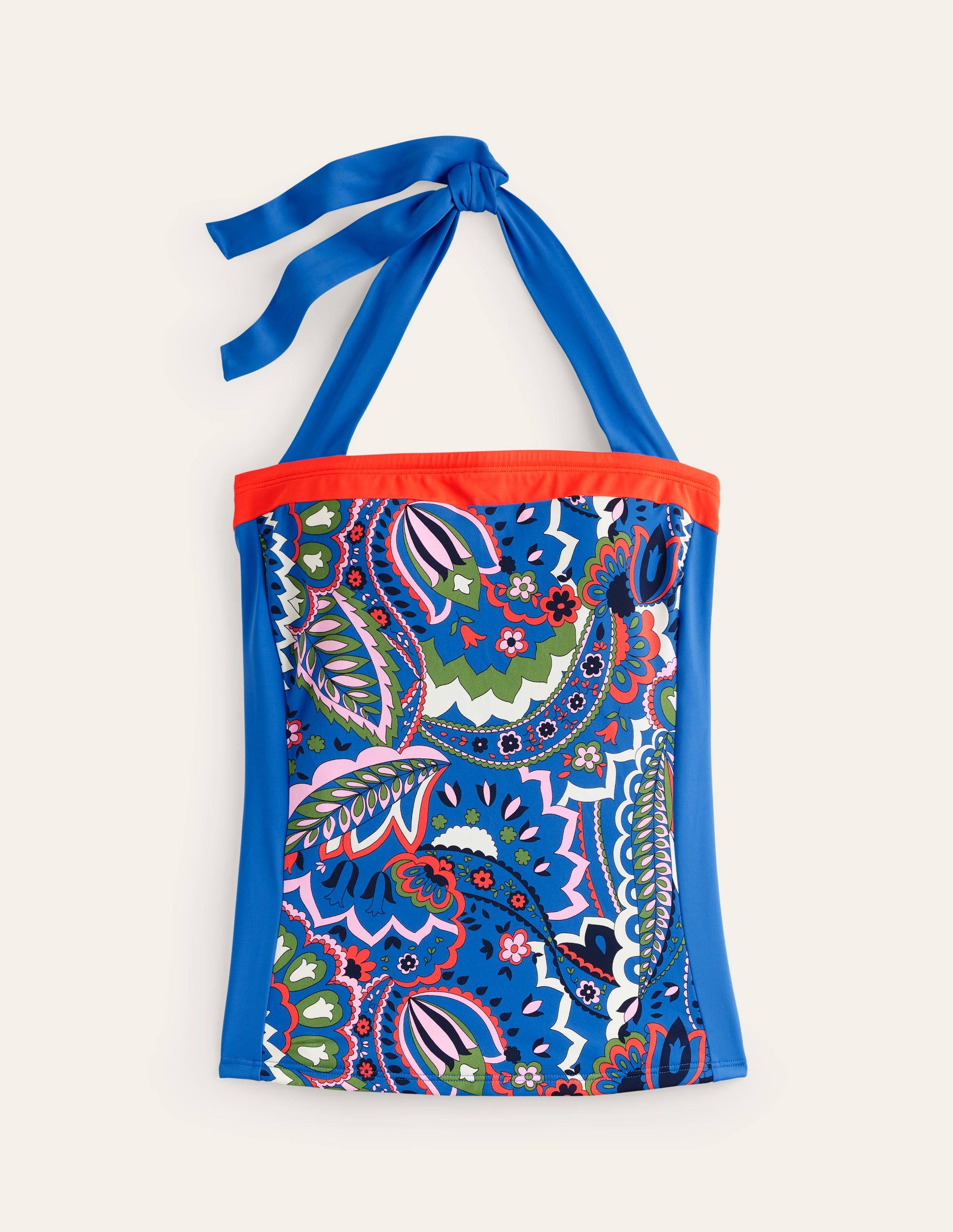 Santorini Tankini-Oberteil-Blau, Blätter Paisley - Image 5