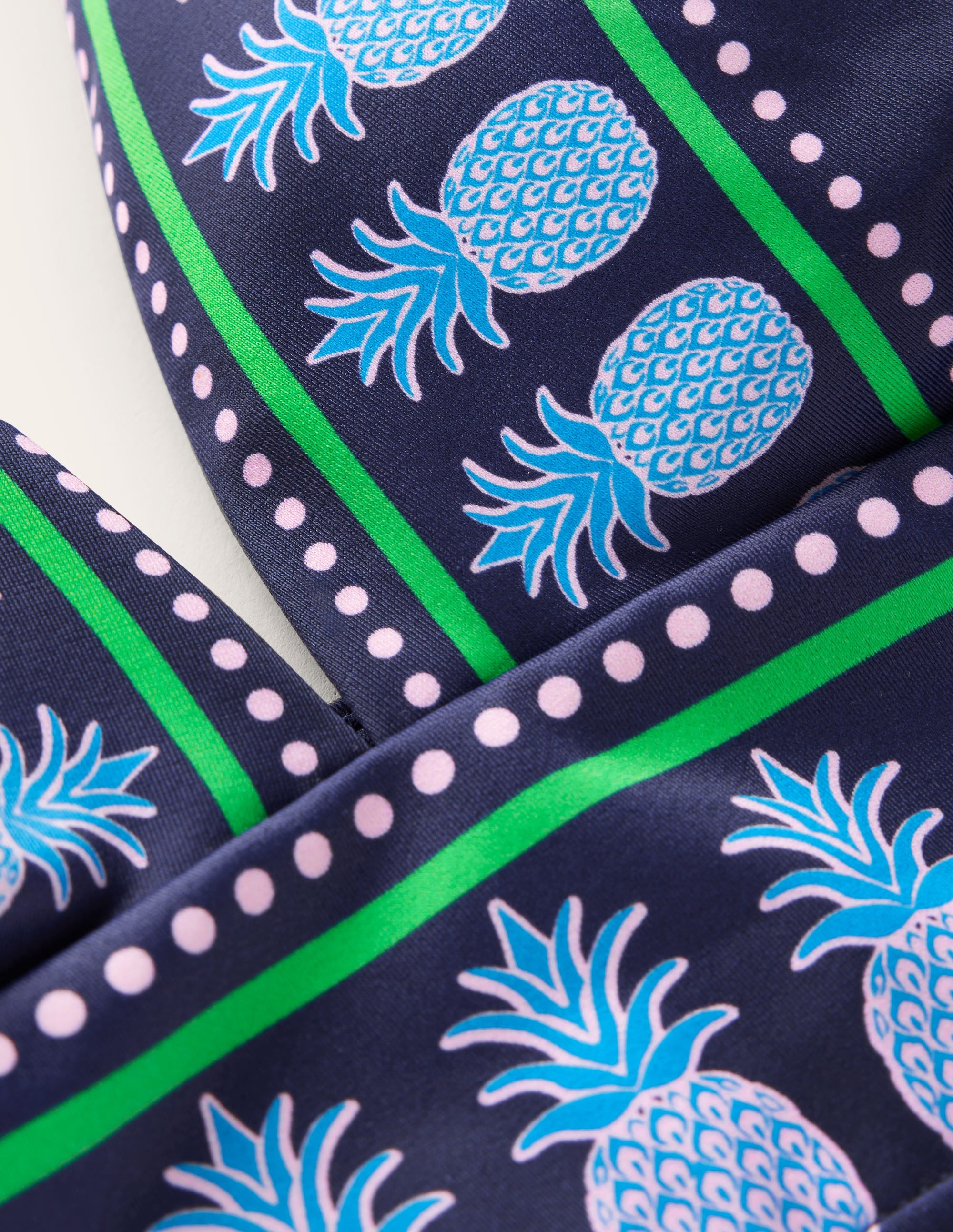 Haut de bikini col V Porto-Motif tropical bleu marine foncé - Image 6